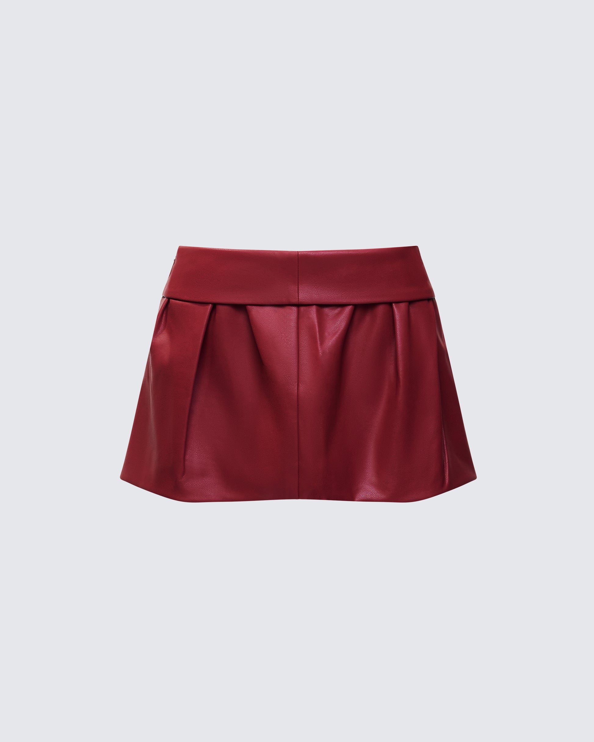 Eunji Red Vegan Leather Micro Mini Skirt product front
