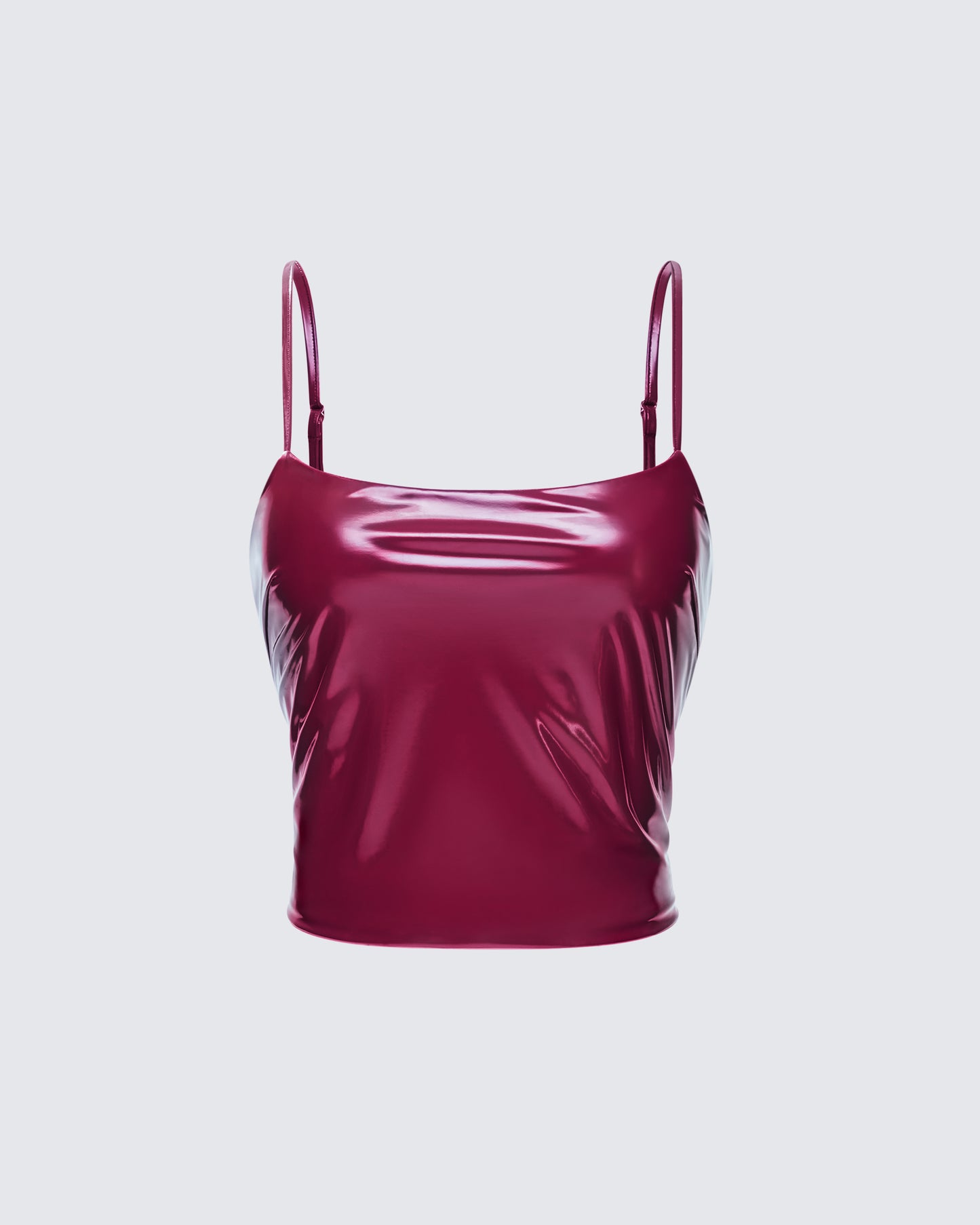 Francine Burgundy Vegan Leather Top 3d product front