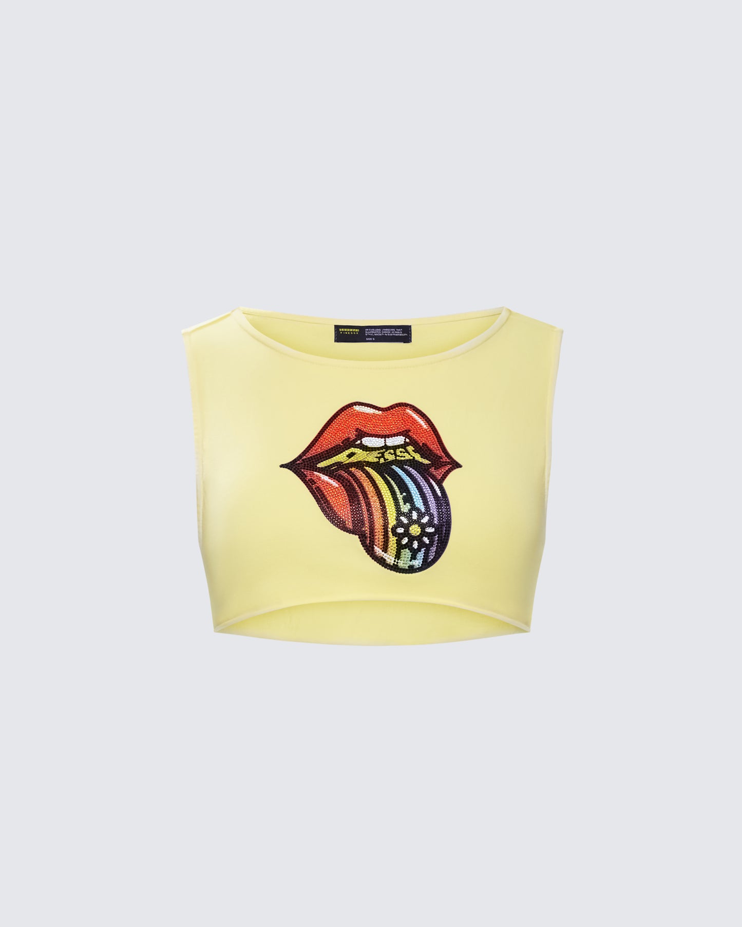 Rubina Yellow Graphic Crop Top product front