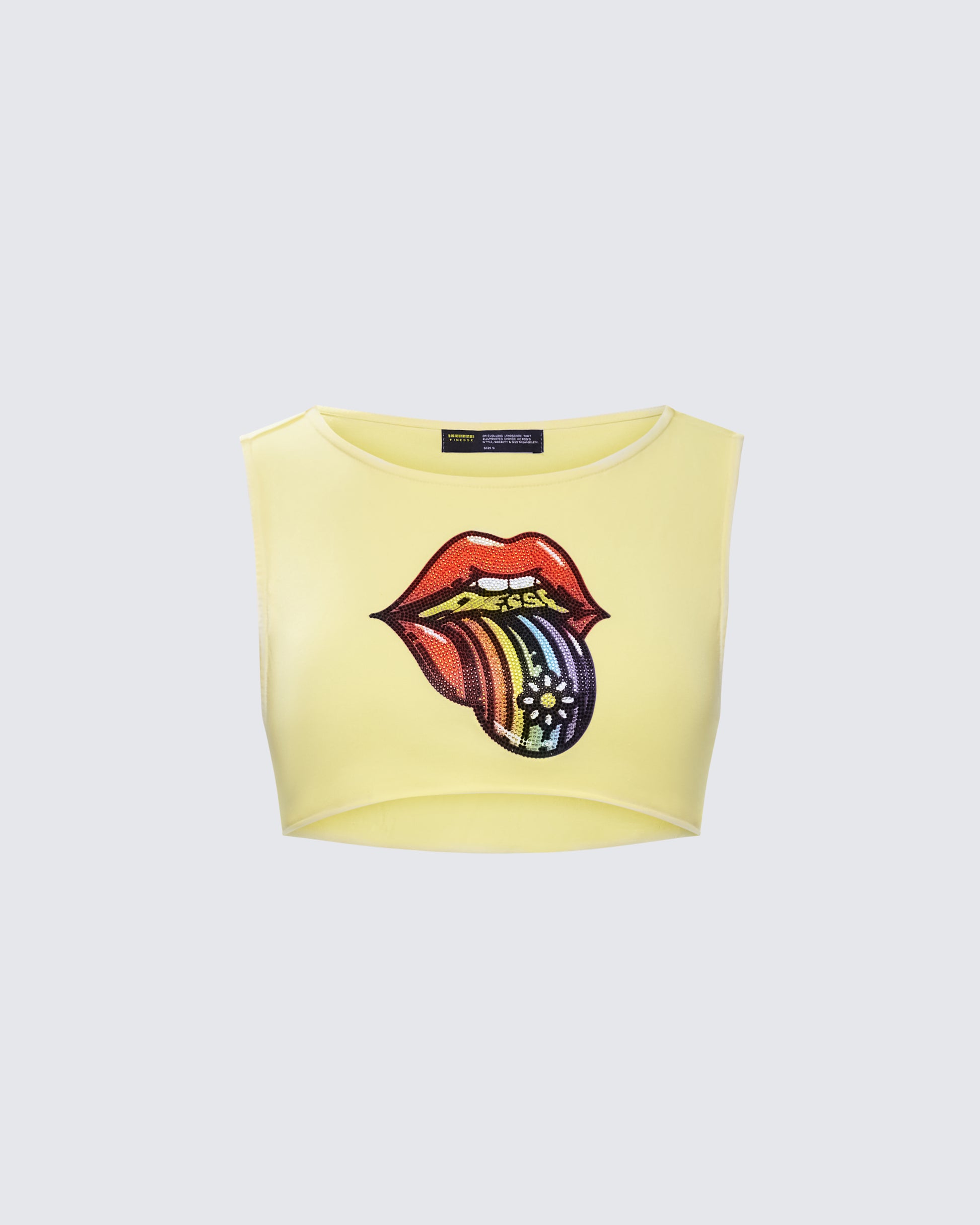 Rubina Yellow Graphic Crop Top product front