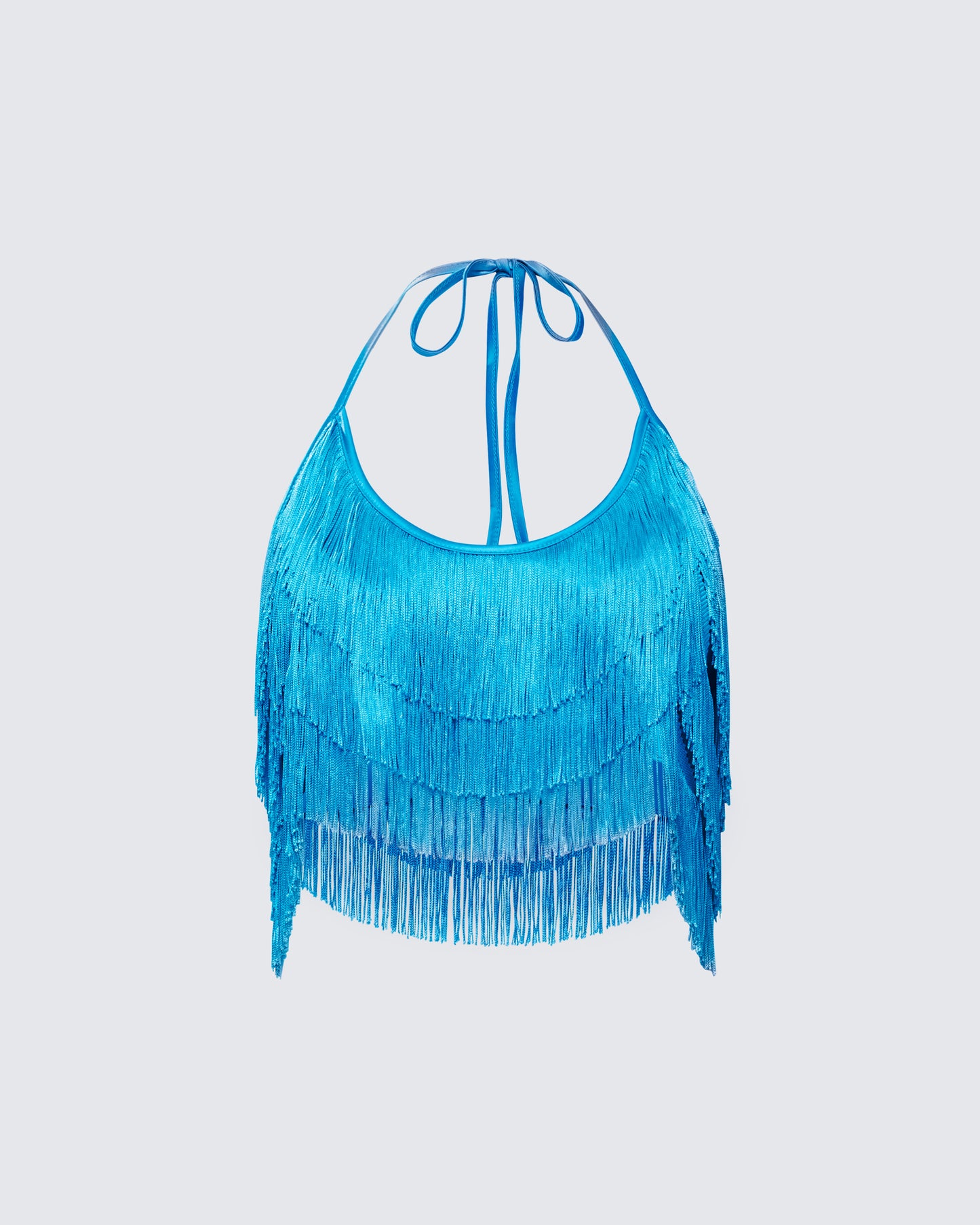 Laleh Teal Fringe Top