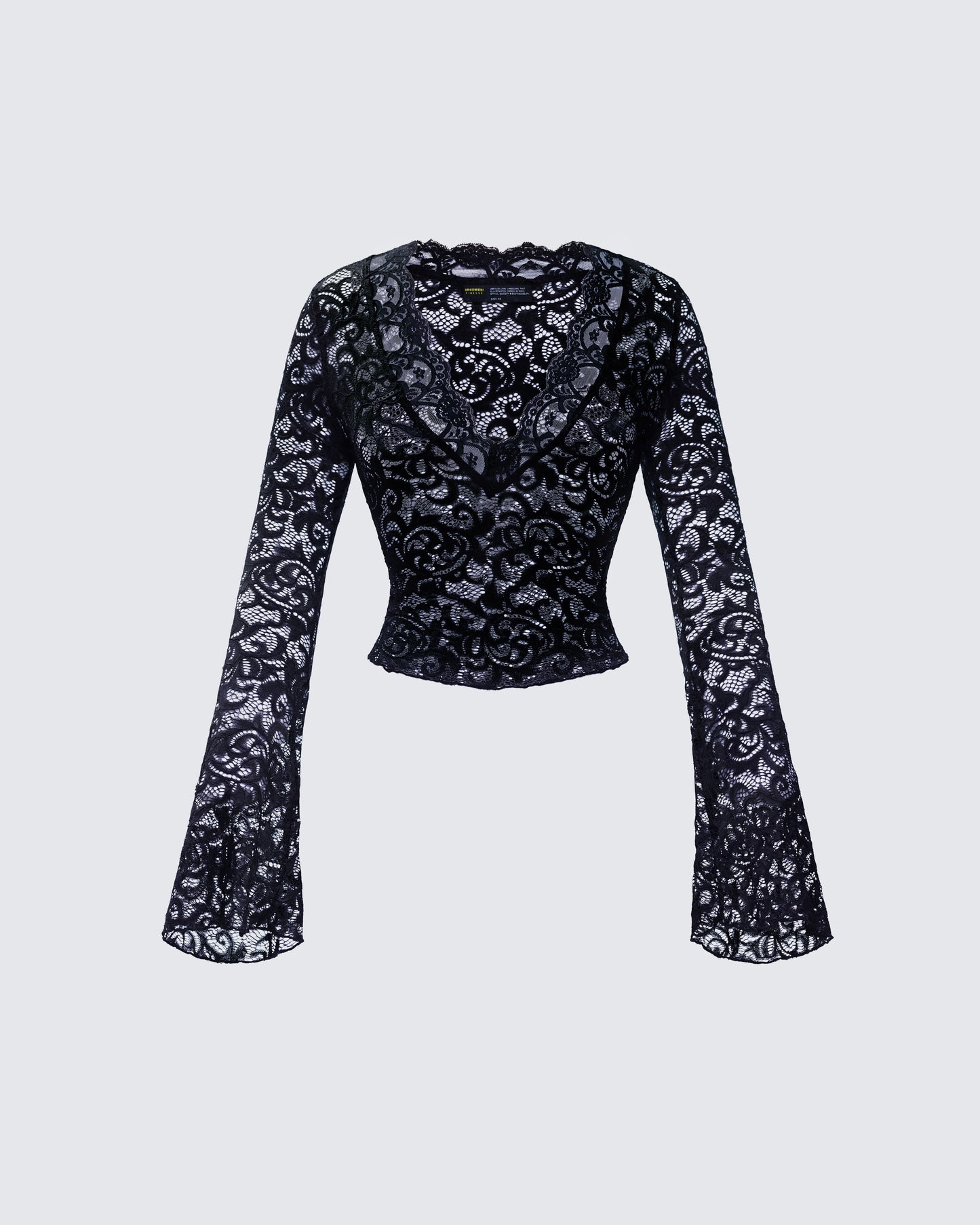 Suki Black Lace Long Sleeve Top product front