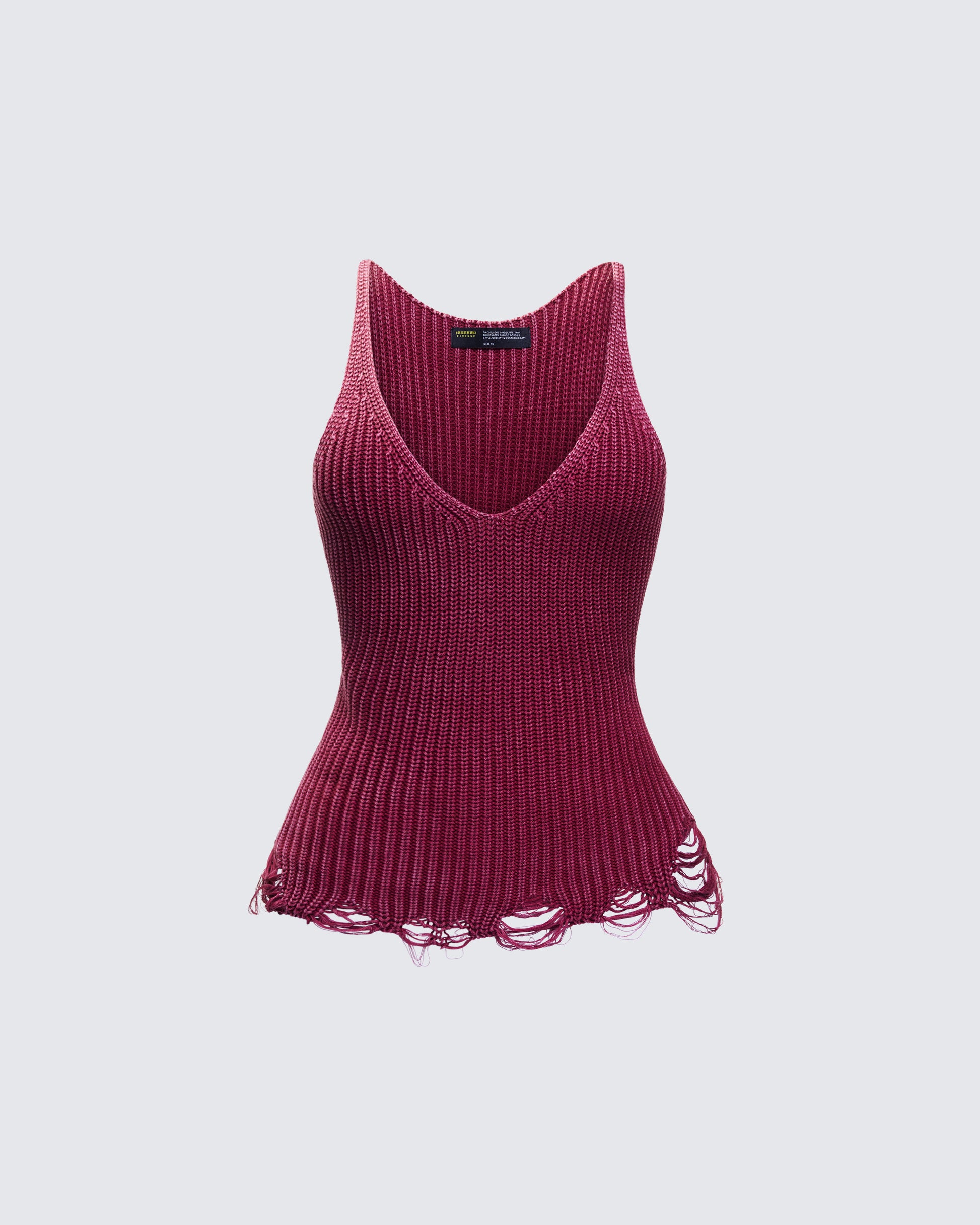 Hebe Washed Frayed Hem Tank product front