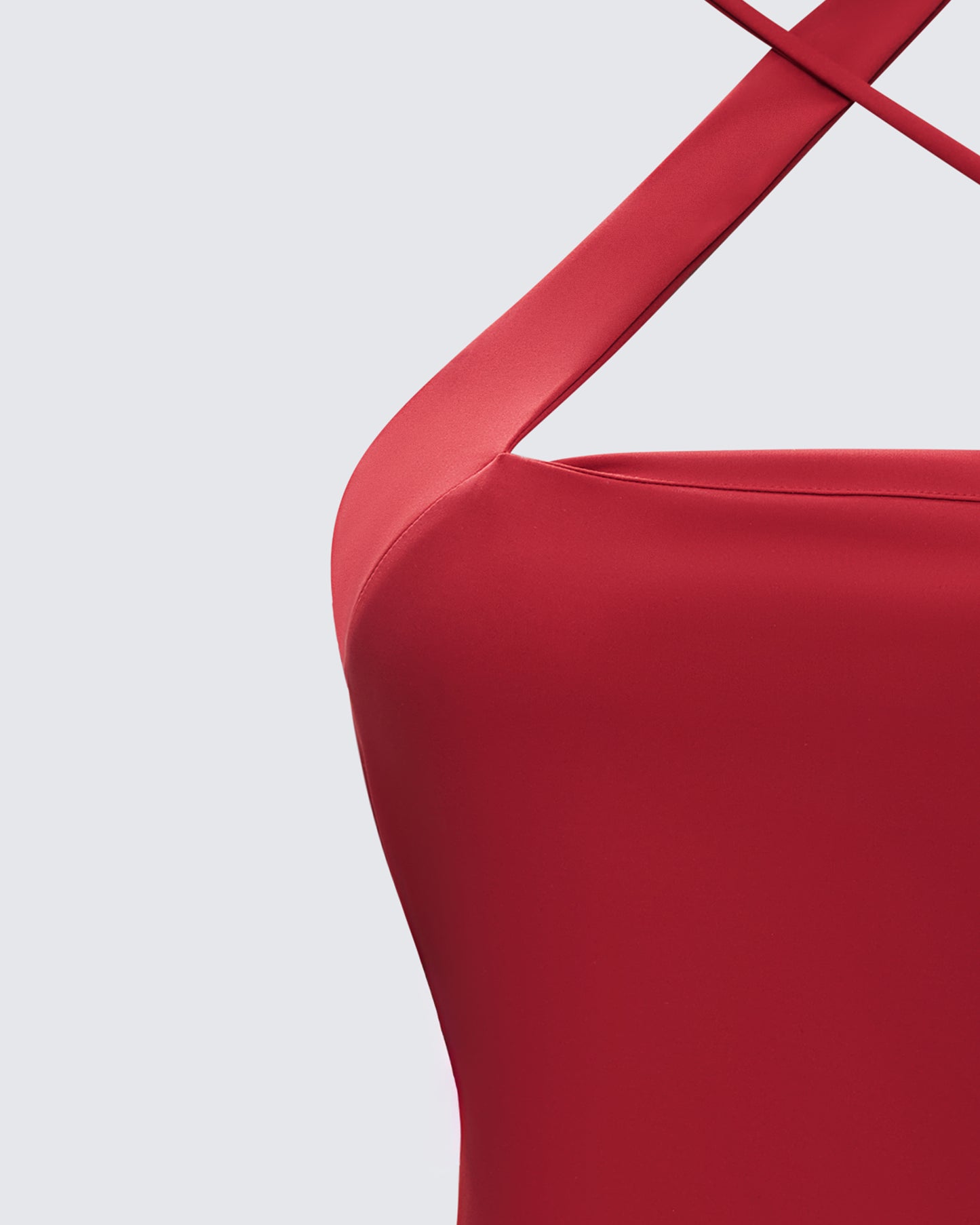 Idalia Red Asymmetrical Halter Top