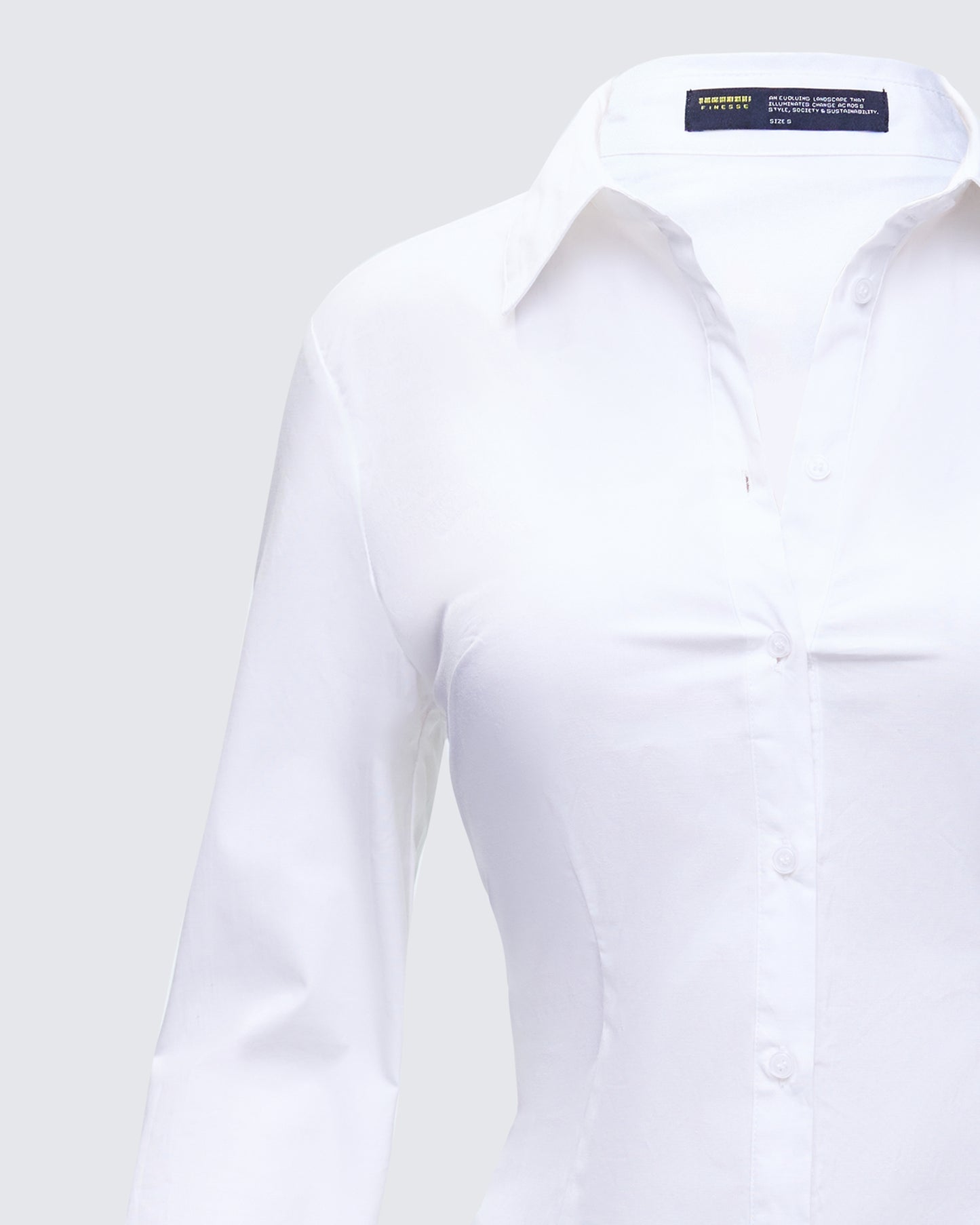 Kyra Fitted White Poplin Shirt