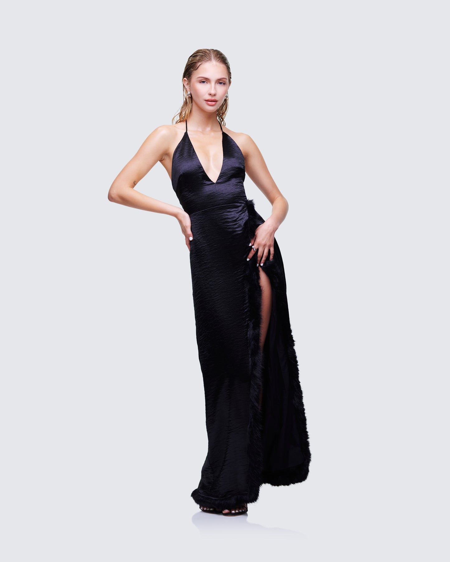 Ursula Black Wrap Maxi Dress