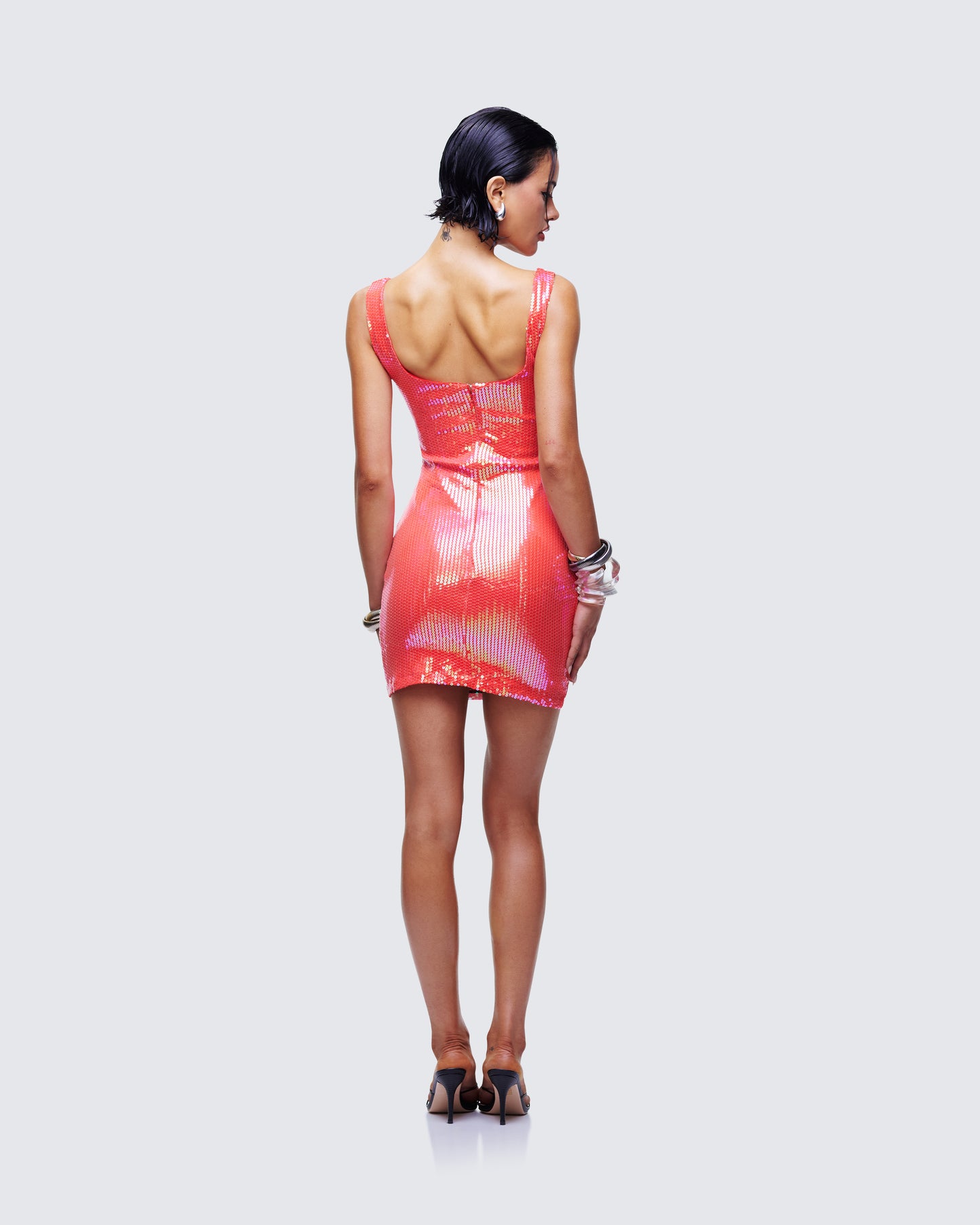 Lyla Red Sequin Slogan Mini Dress