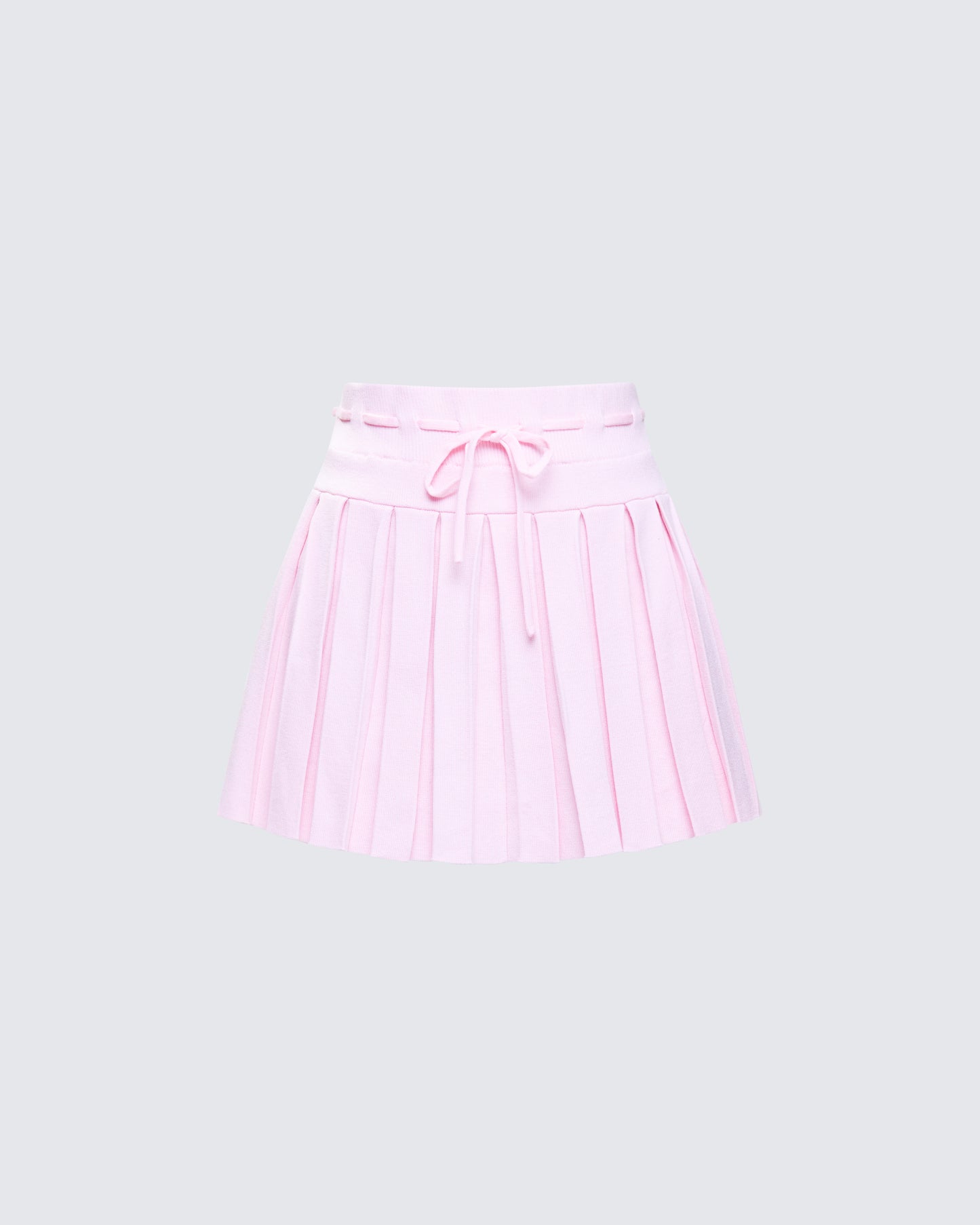 Lucien Pink Ribbon Path Knitted Pleated Skirt product front