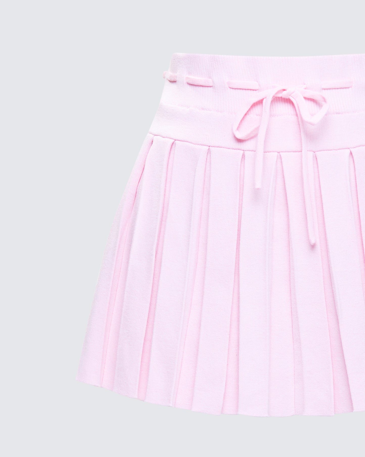 Lucien Pink Ribbon Path Knitted Pleated Skirt