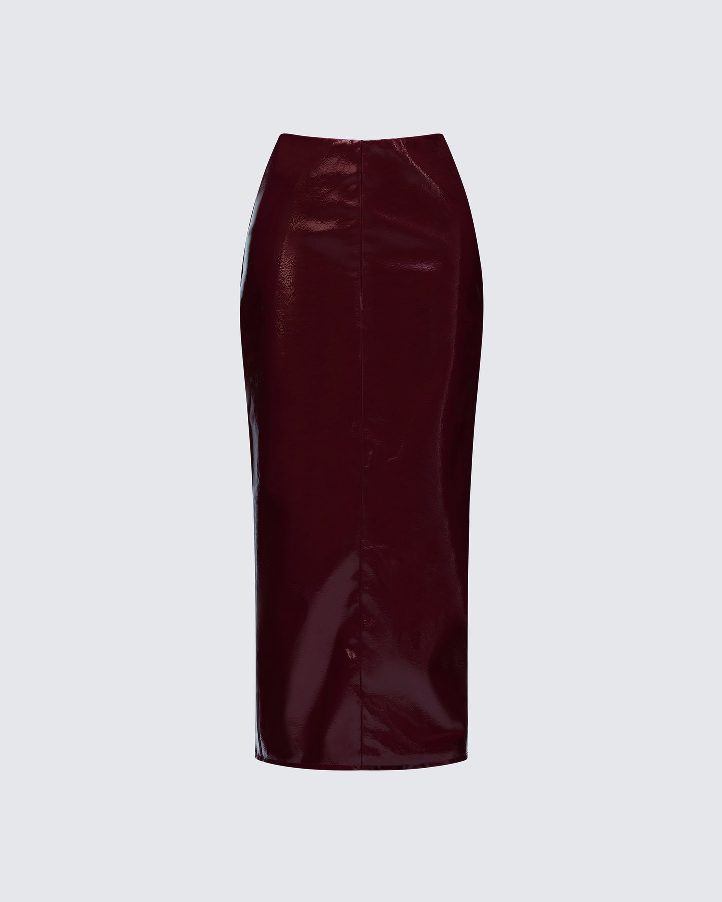 Matilde Plum Vegan Leather Pencil Midi Skirt product front
