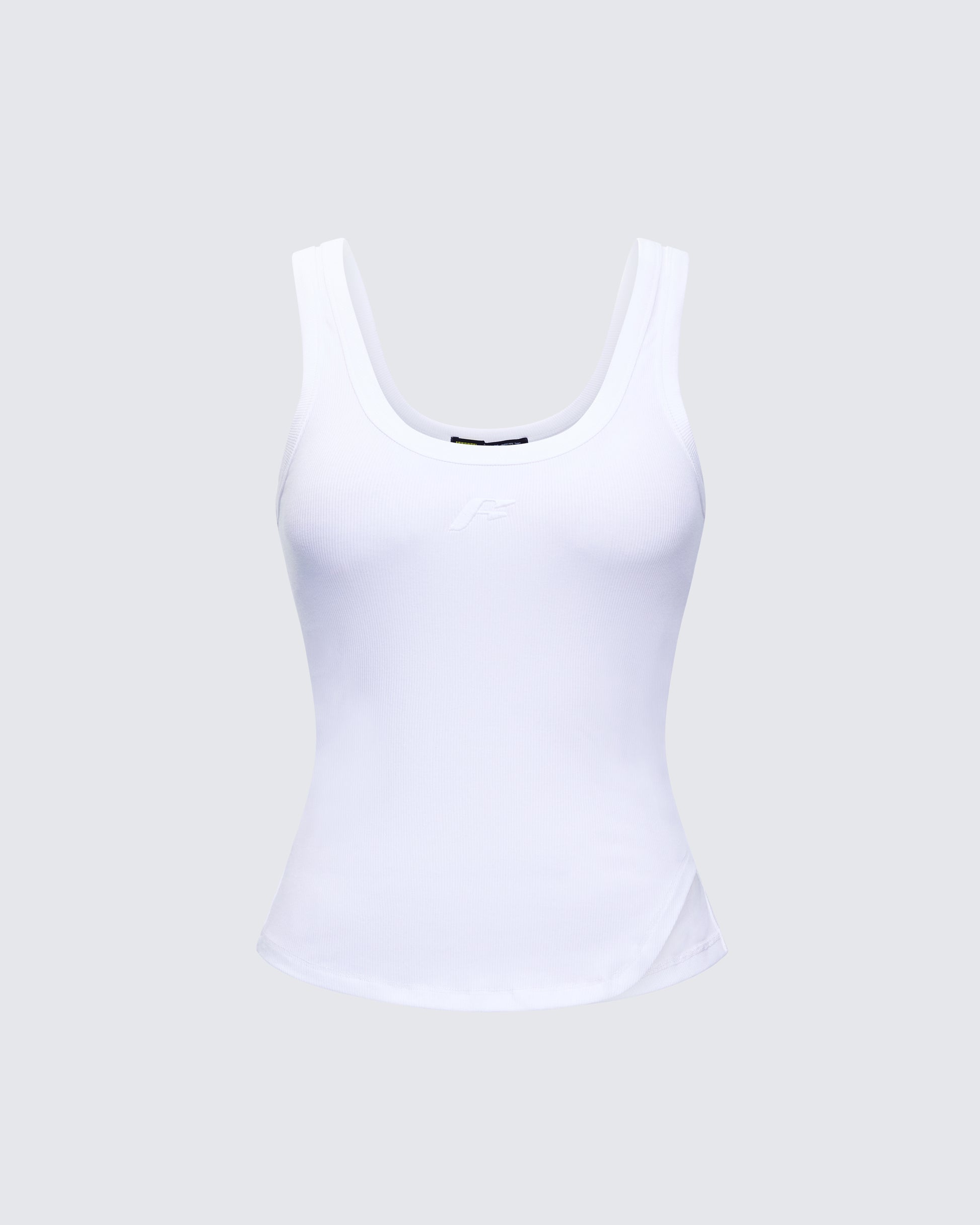 Naia White Tilted Hem Tank Top product front