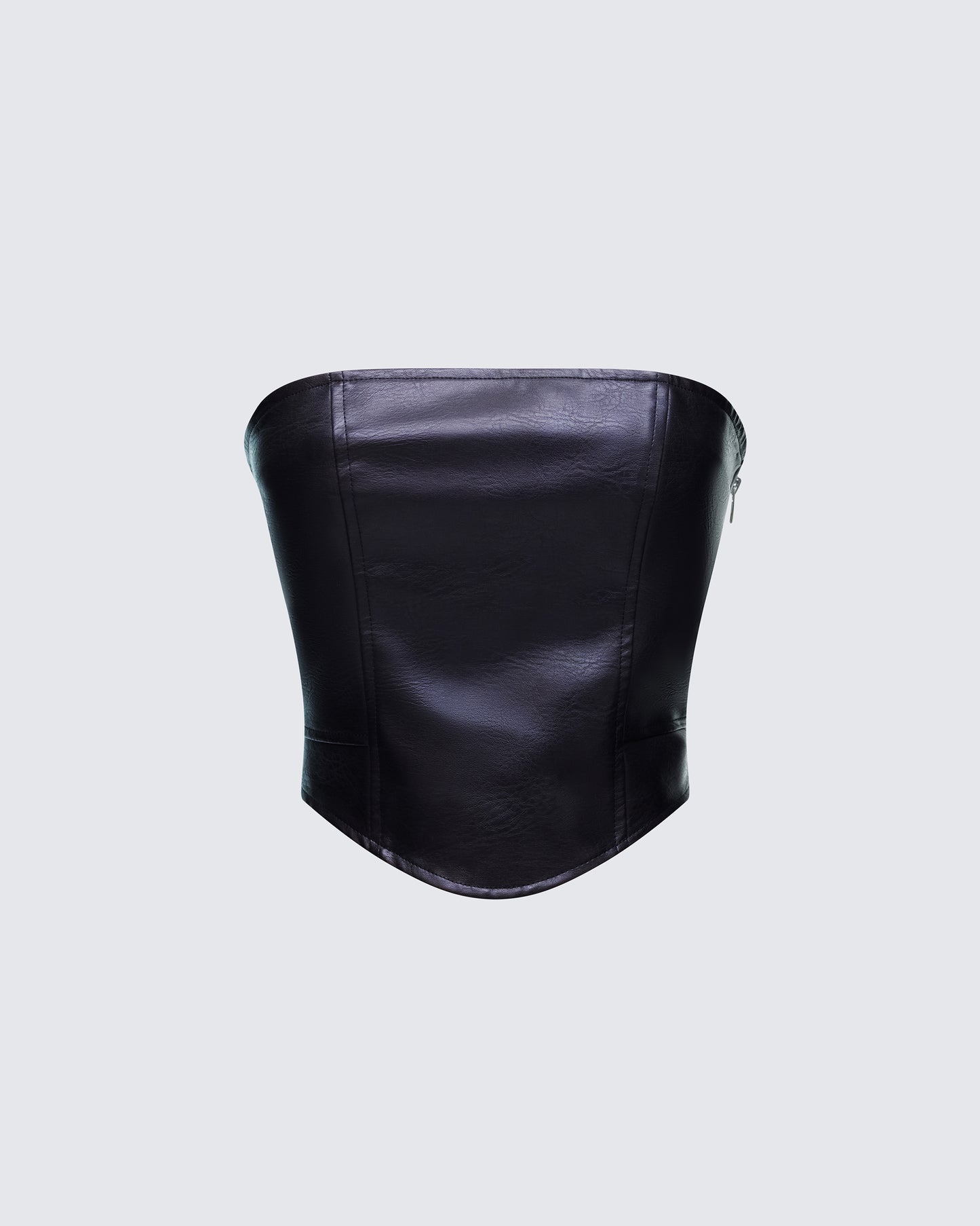 Nika Black Faux Leather Top product front