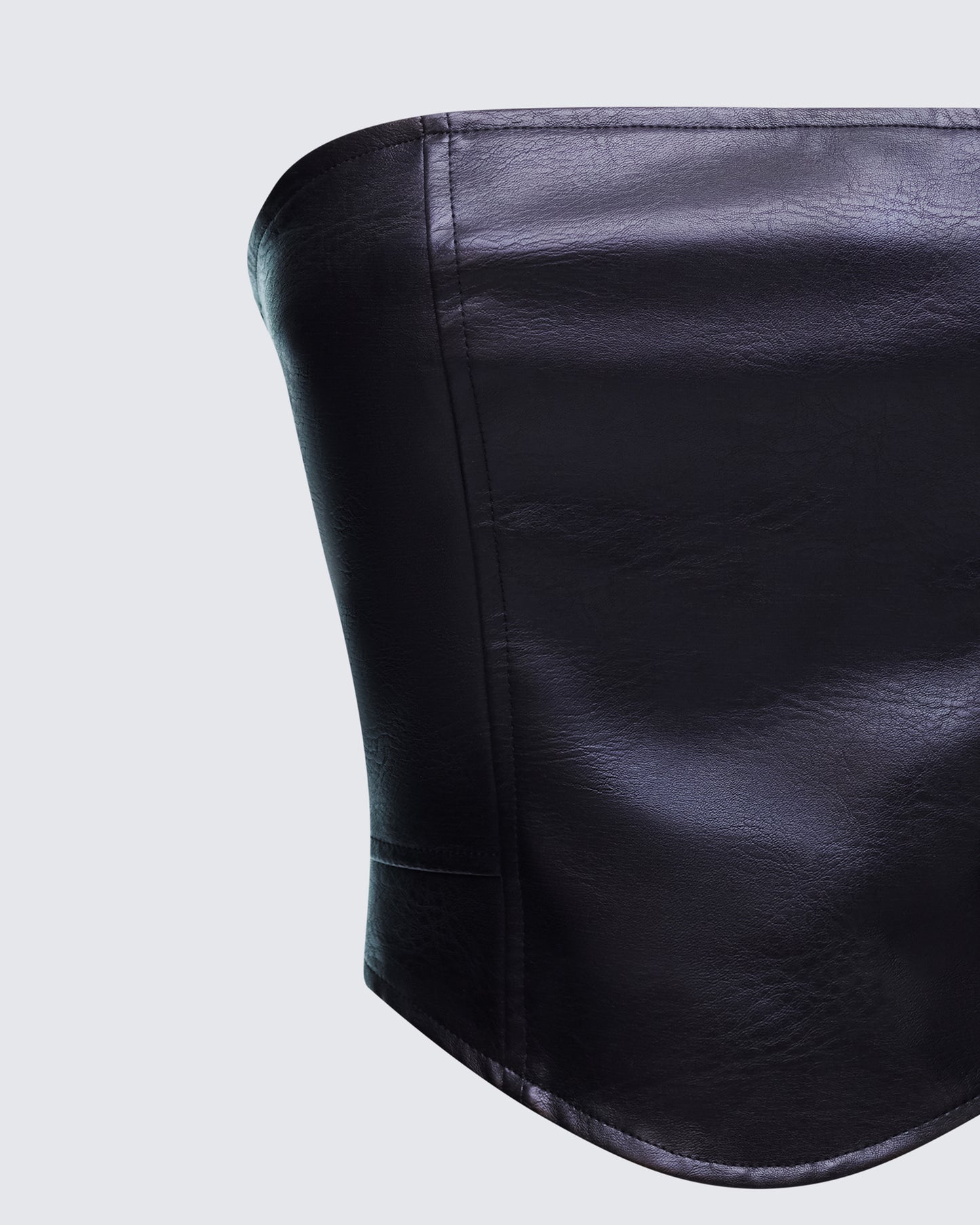 Nika Black Faux Leather Top