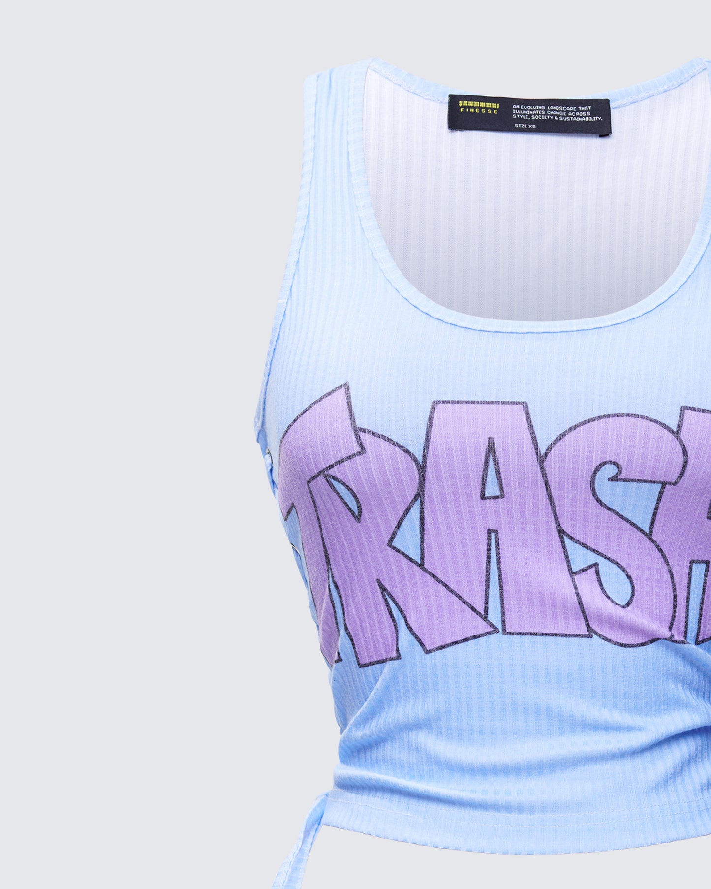 Nixie Blue Lace Up Graphic Tank