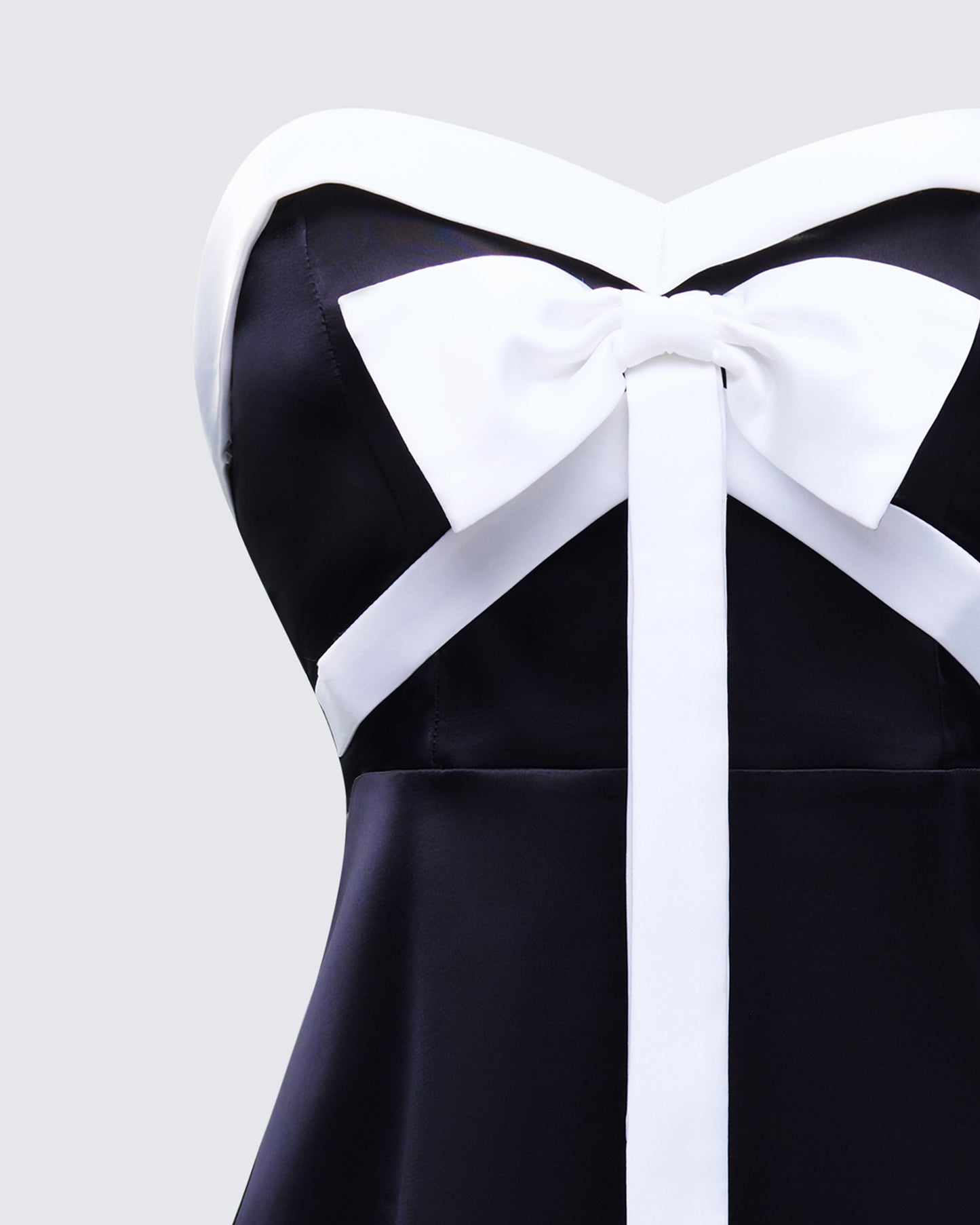 Ottilie Black Oversized Bow Mini Dress