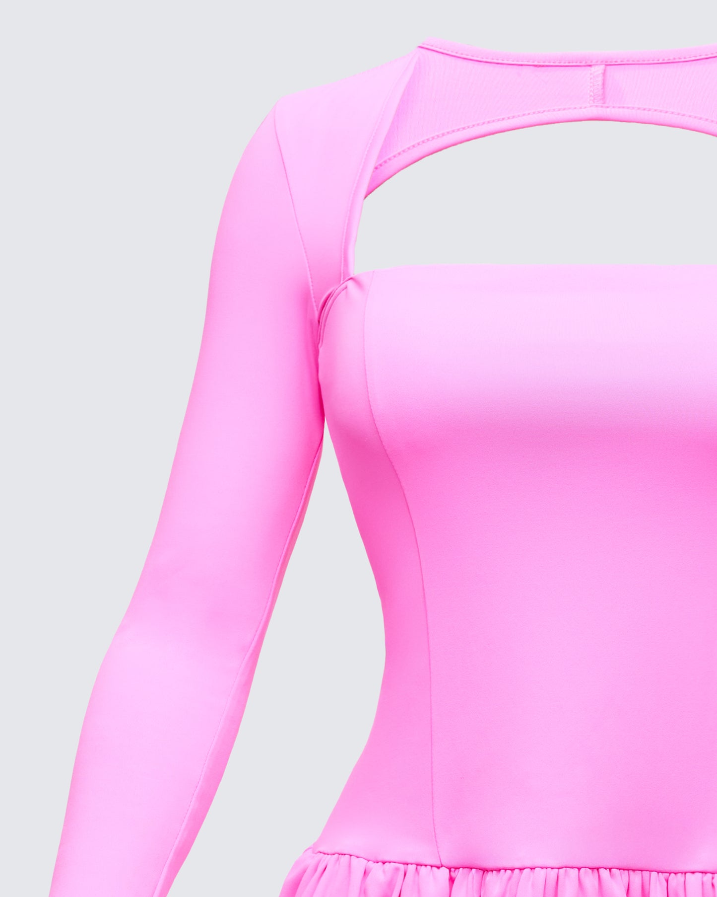 Pili Pink Drop Bubble Hem Micro Mini Dress