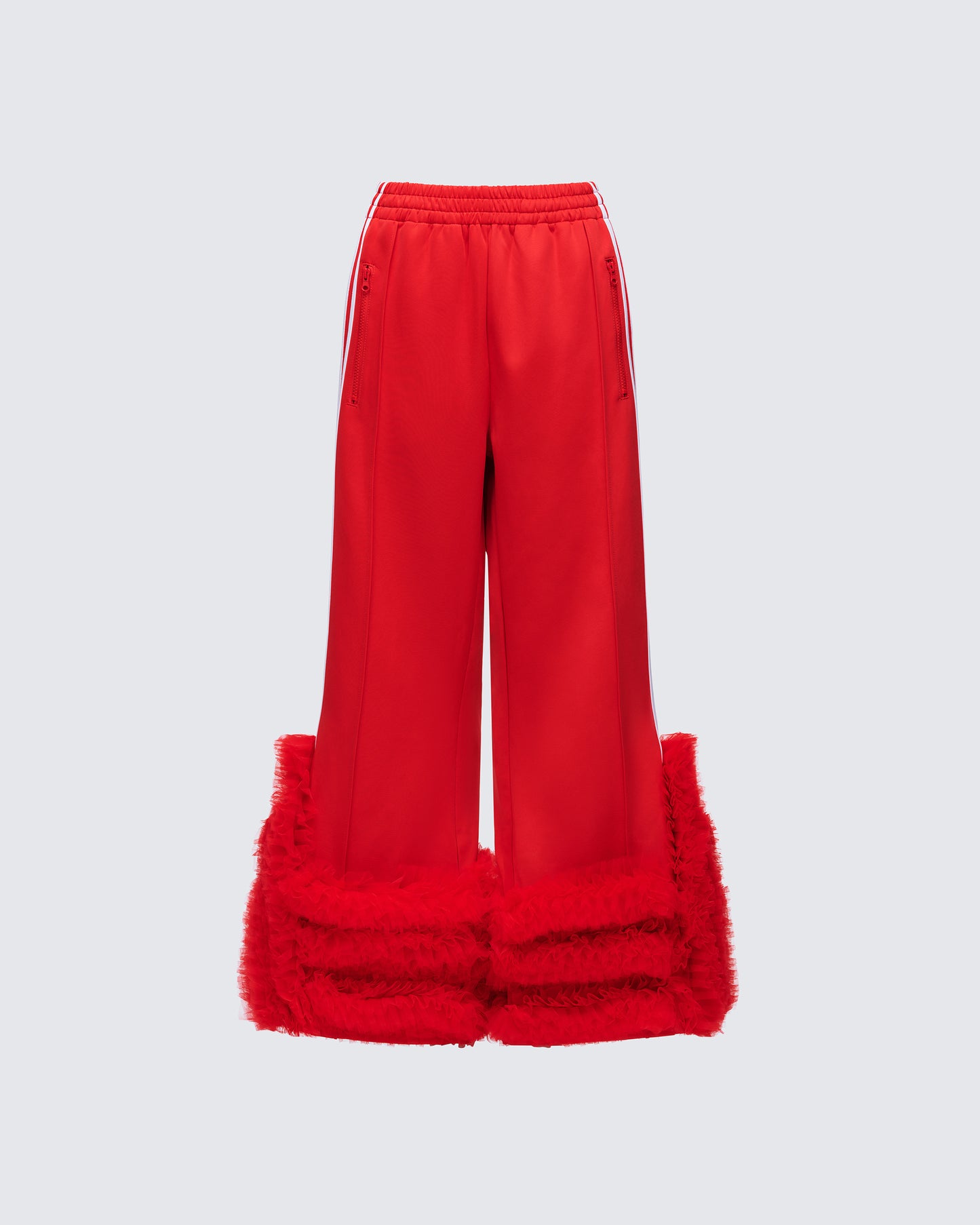 Romilda Red Mesh Ruffle Sweatpant product front