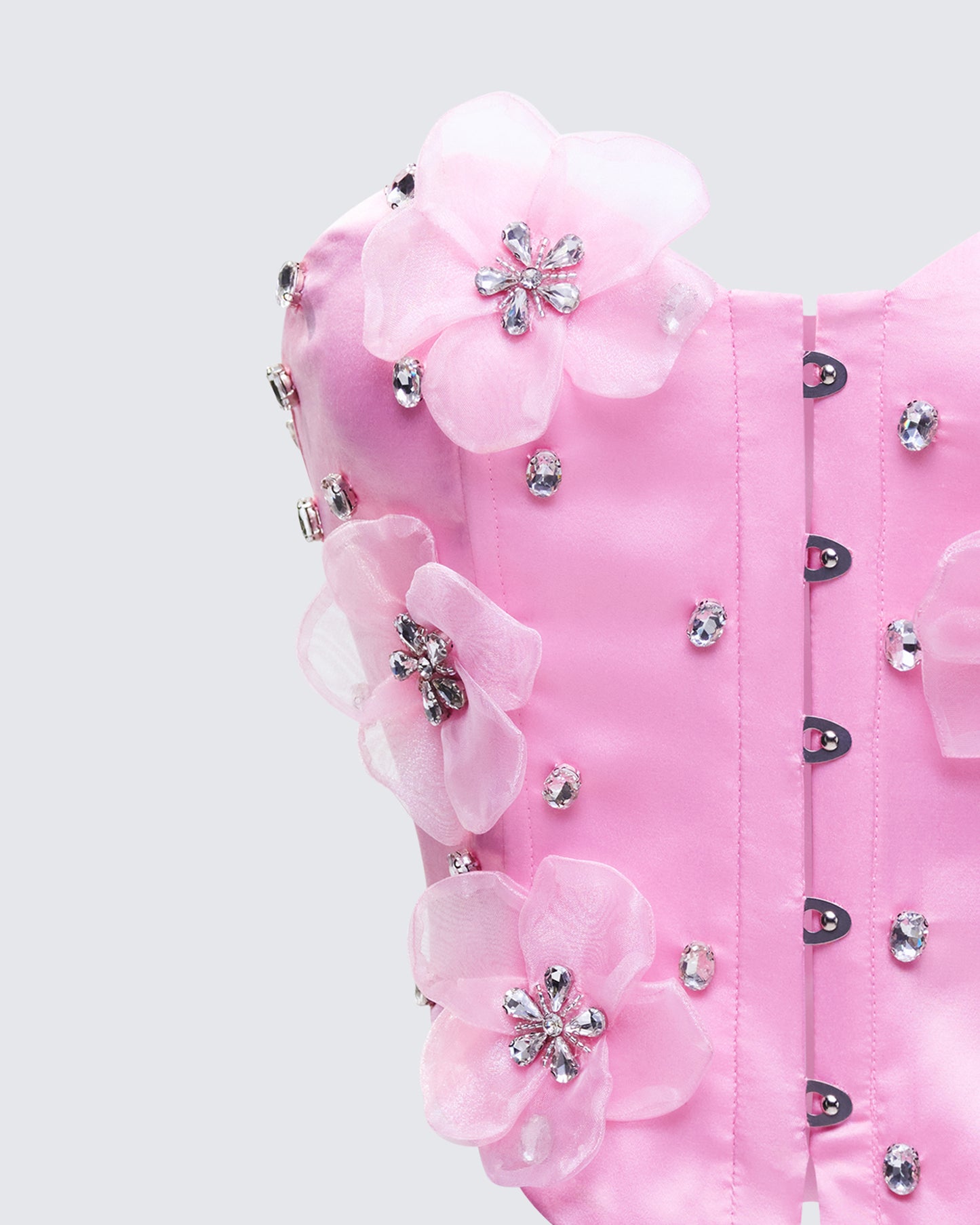 Roselle Pink Rhinestone Corset Top