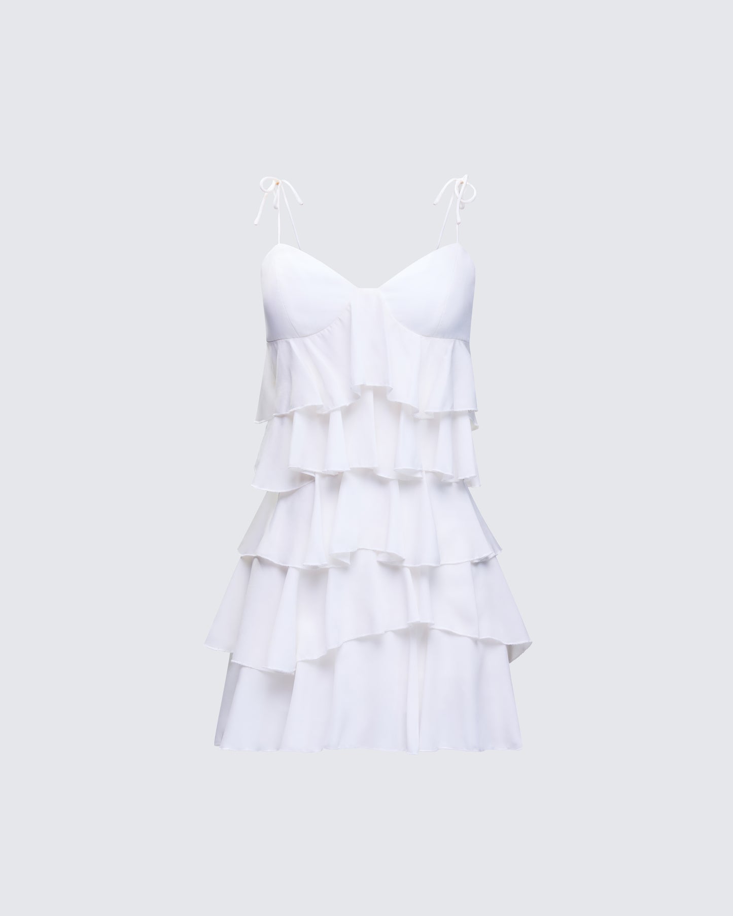 Sorel Ivory Tiered Ruffle Dress