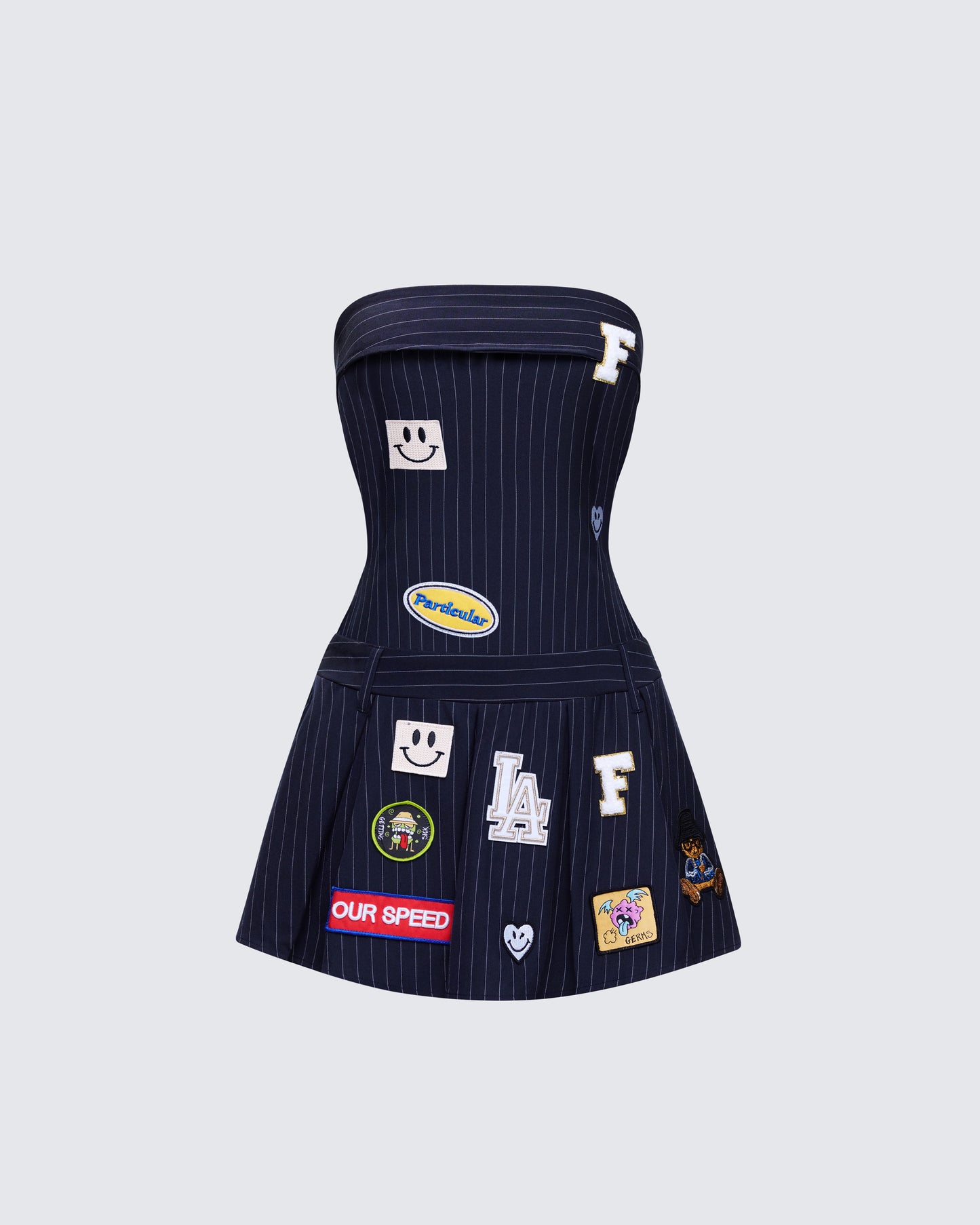 Teagan Navy Pinstripe Mini Dress product front