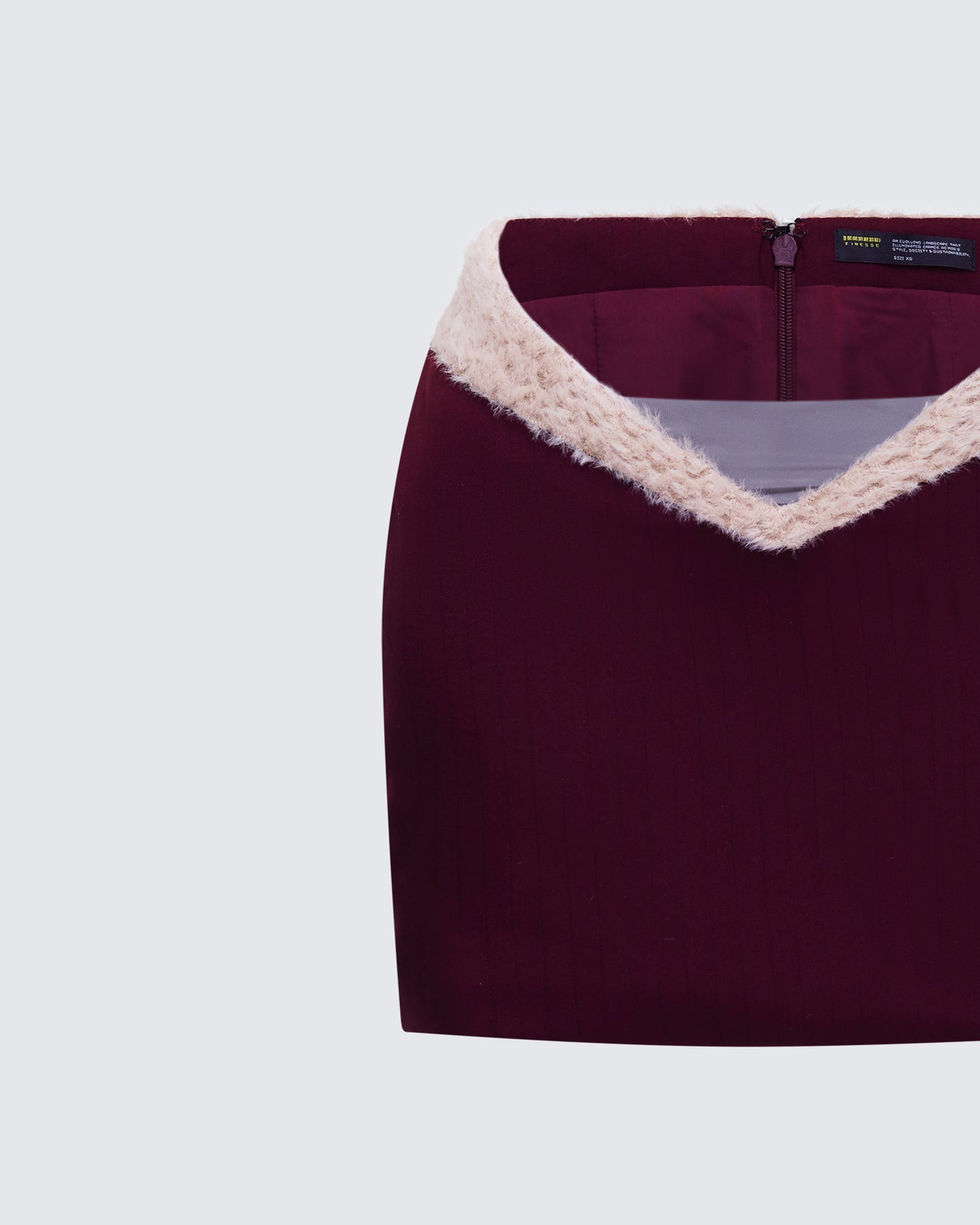 Xanthe Red Borg Trim micro mini jupe