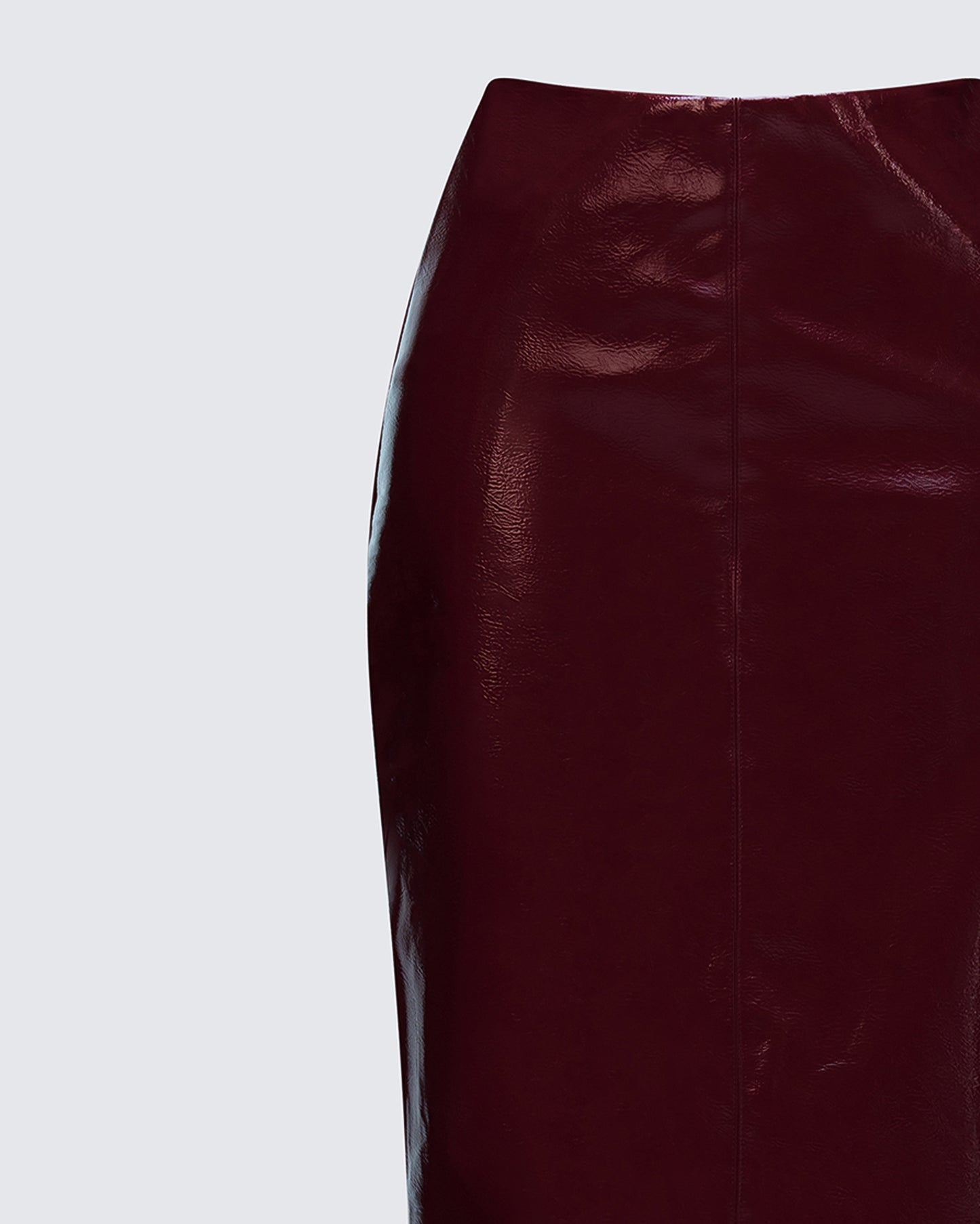 Matilde Plum Vegan Leather Pencil Midi Skirt