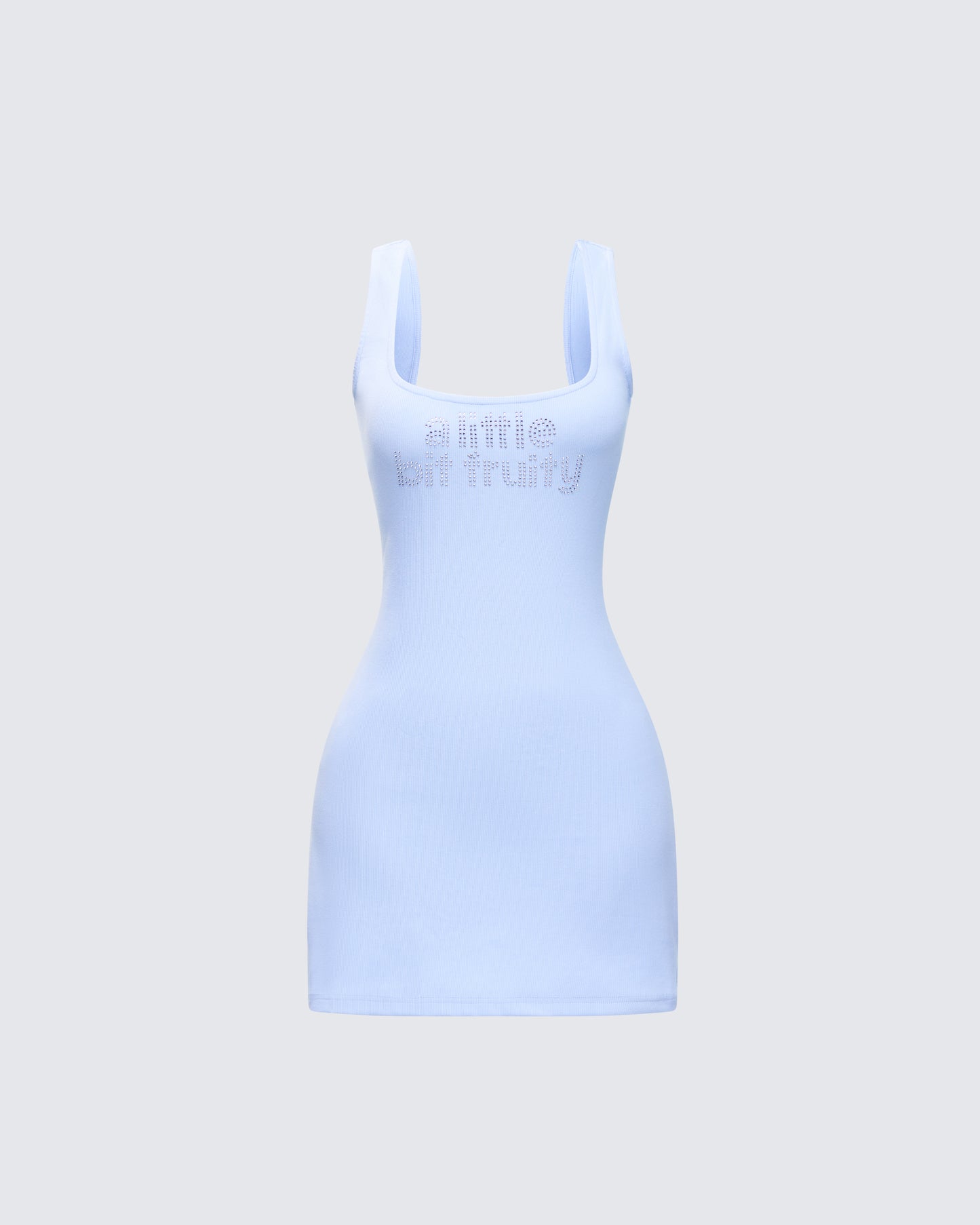 Jovie Blue Embellished Slogan Mini Dress product front