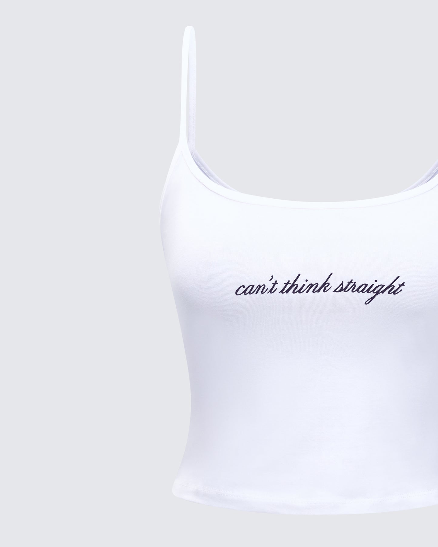 Kacie White Slogan Cami Top