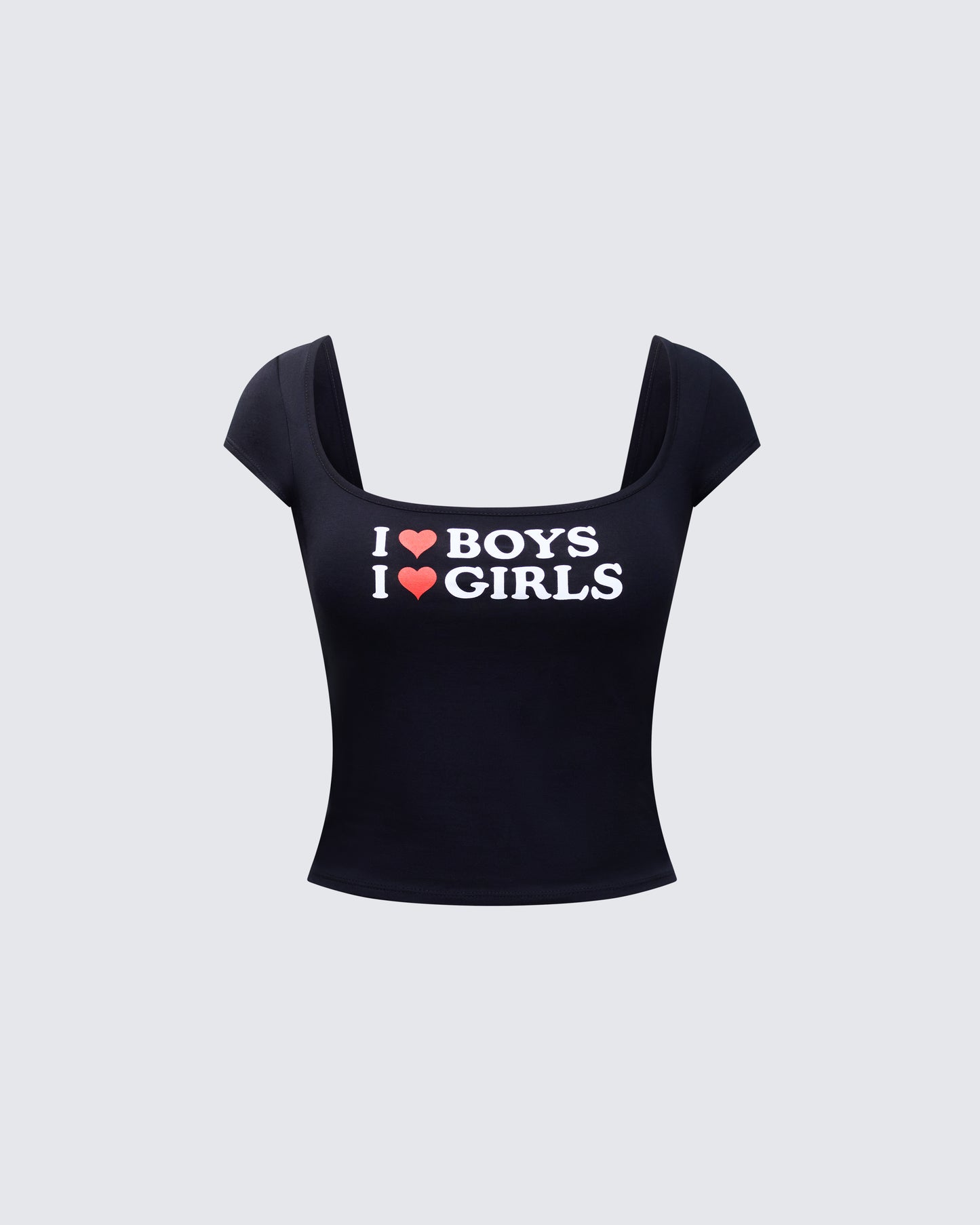 Zoya Black Slogan Scoop Neck Tee product front