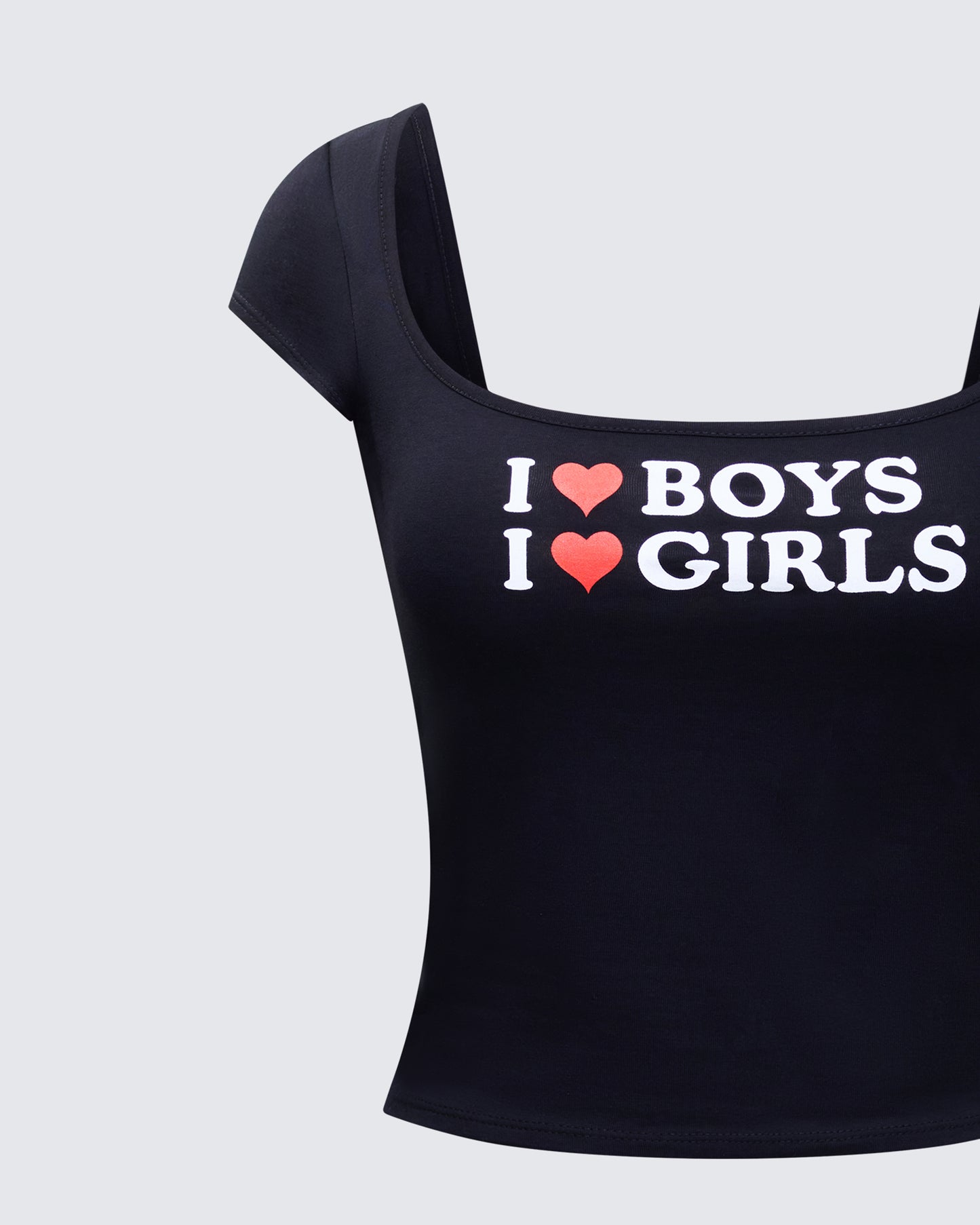 Zoya Black Slogan Scoop Neck Tee