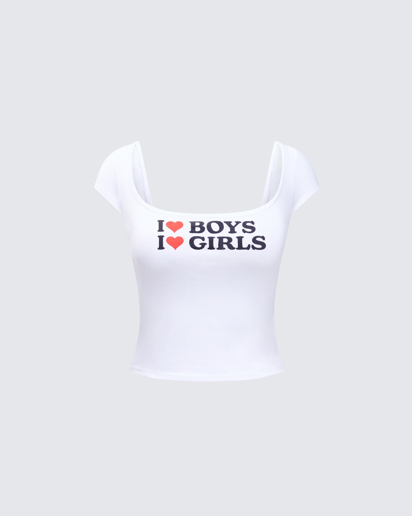 Zoya White Slogan Scoop Neck Tee product front