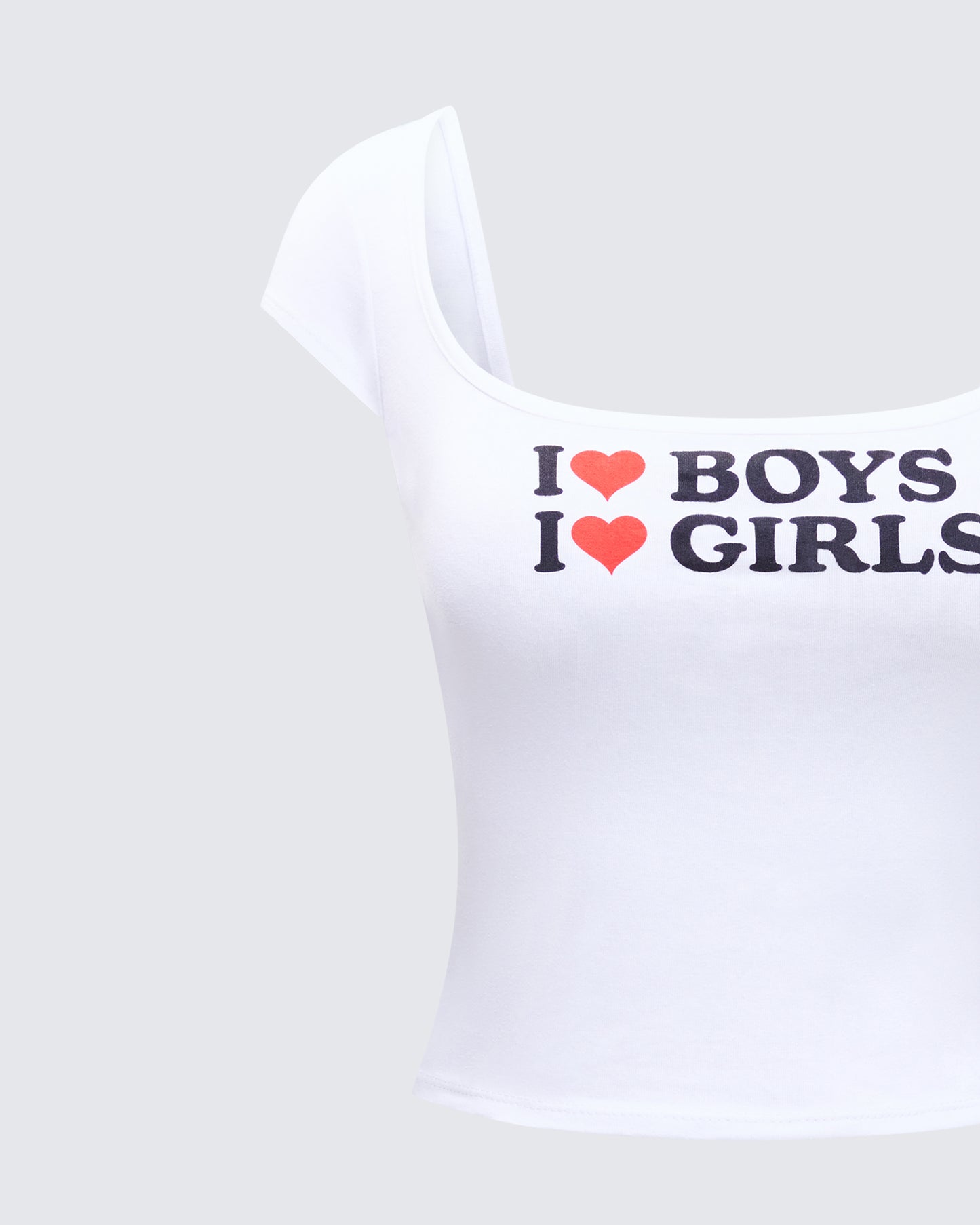 Zoya White Slogan Scoop Neck Tee