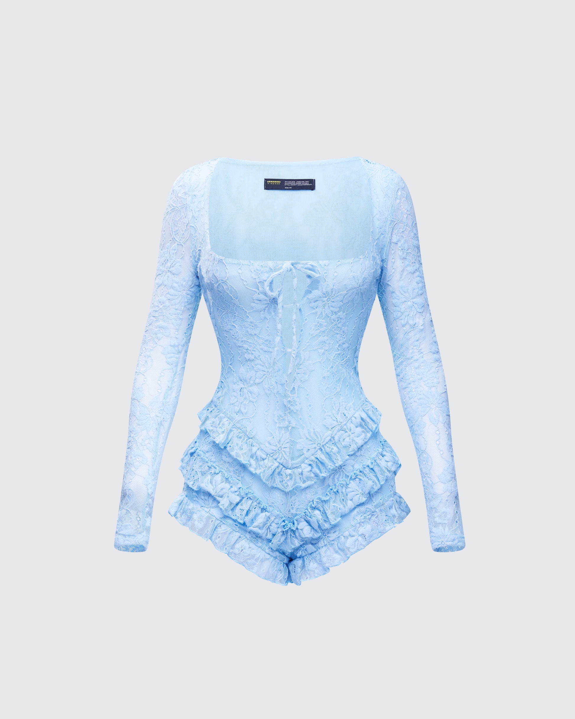 Oceane Blue Ruffle Ruffle Edge Romper product front