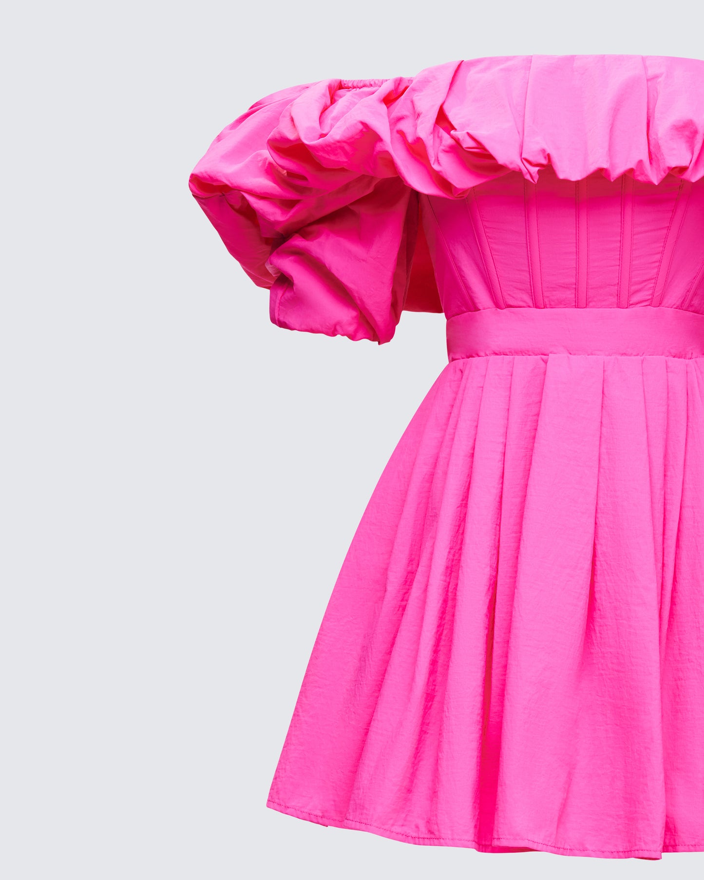 Rose Pink Corset Off Shoulder Mini Dress