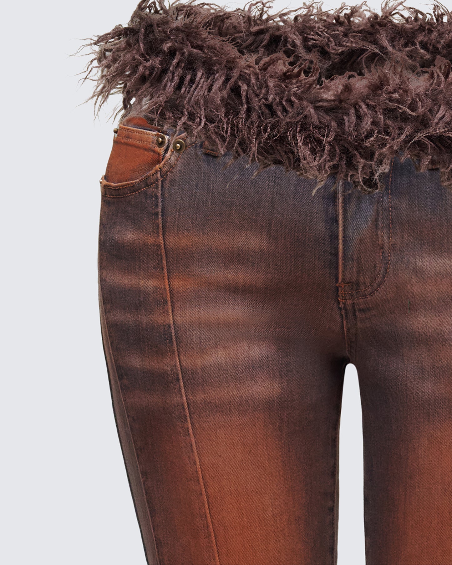 Adie Brown Denim Fur Jean