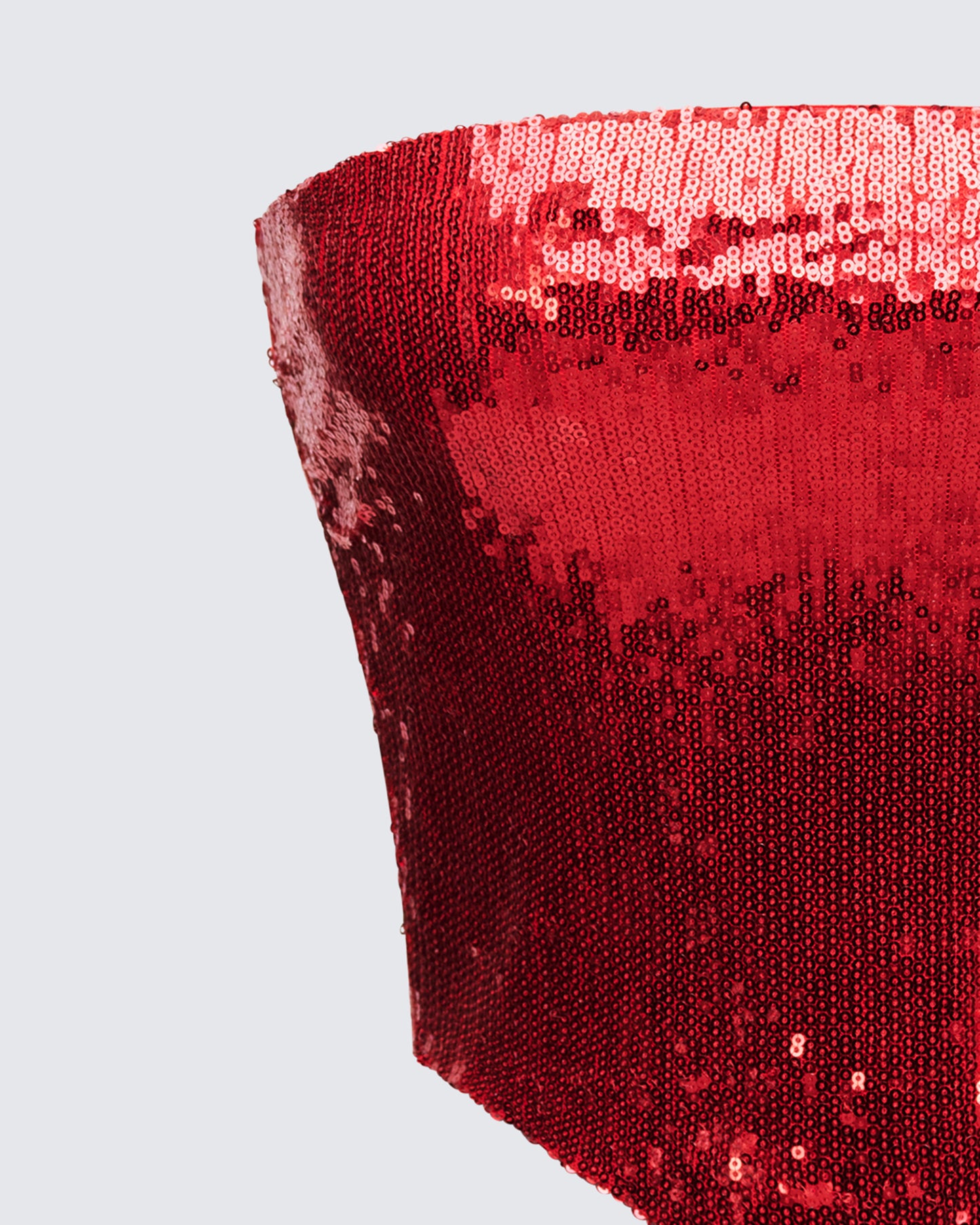 Astraia Red Sequin Bandeau Top