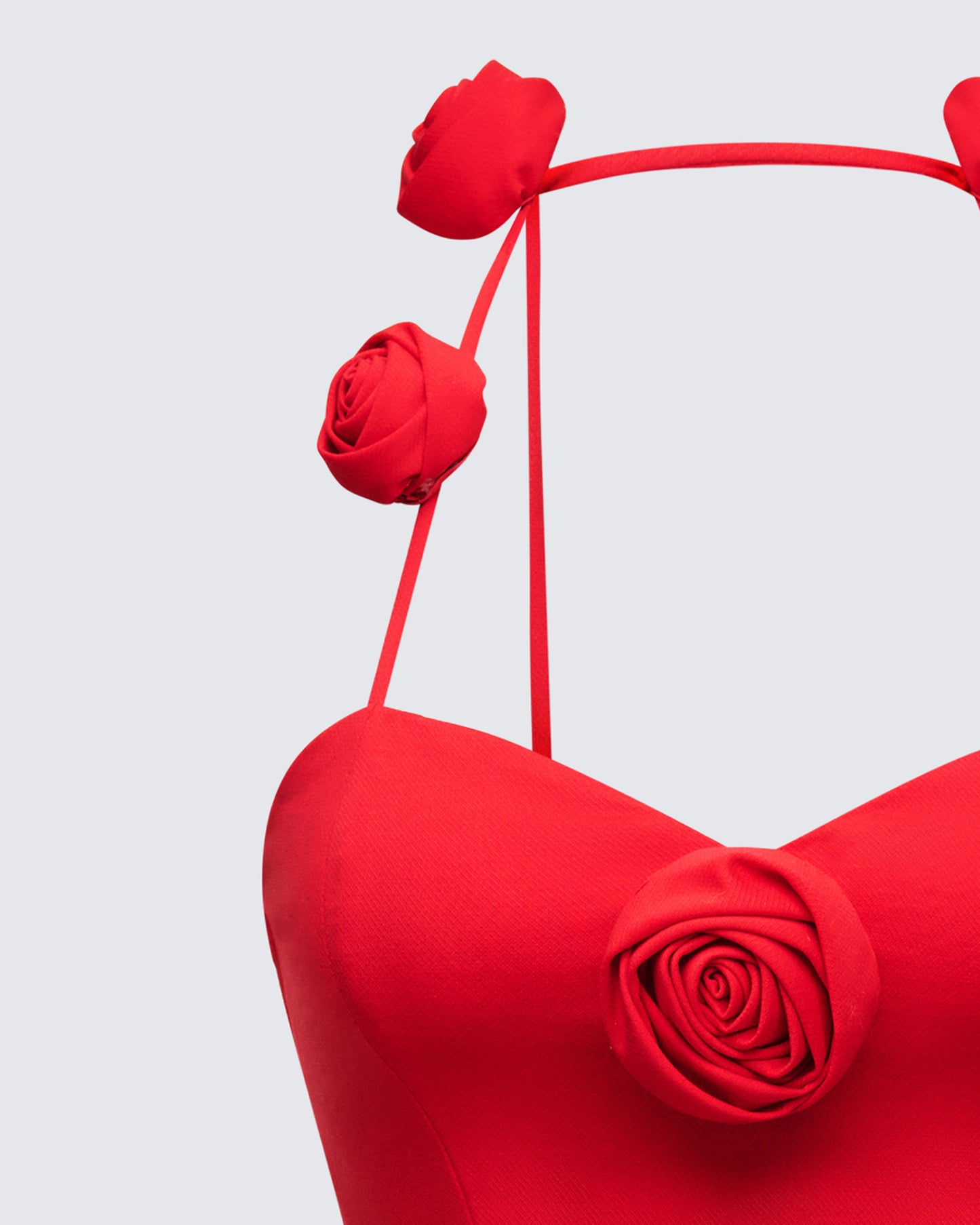 Bellerose Red Rose Detail Halter Corset Top