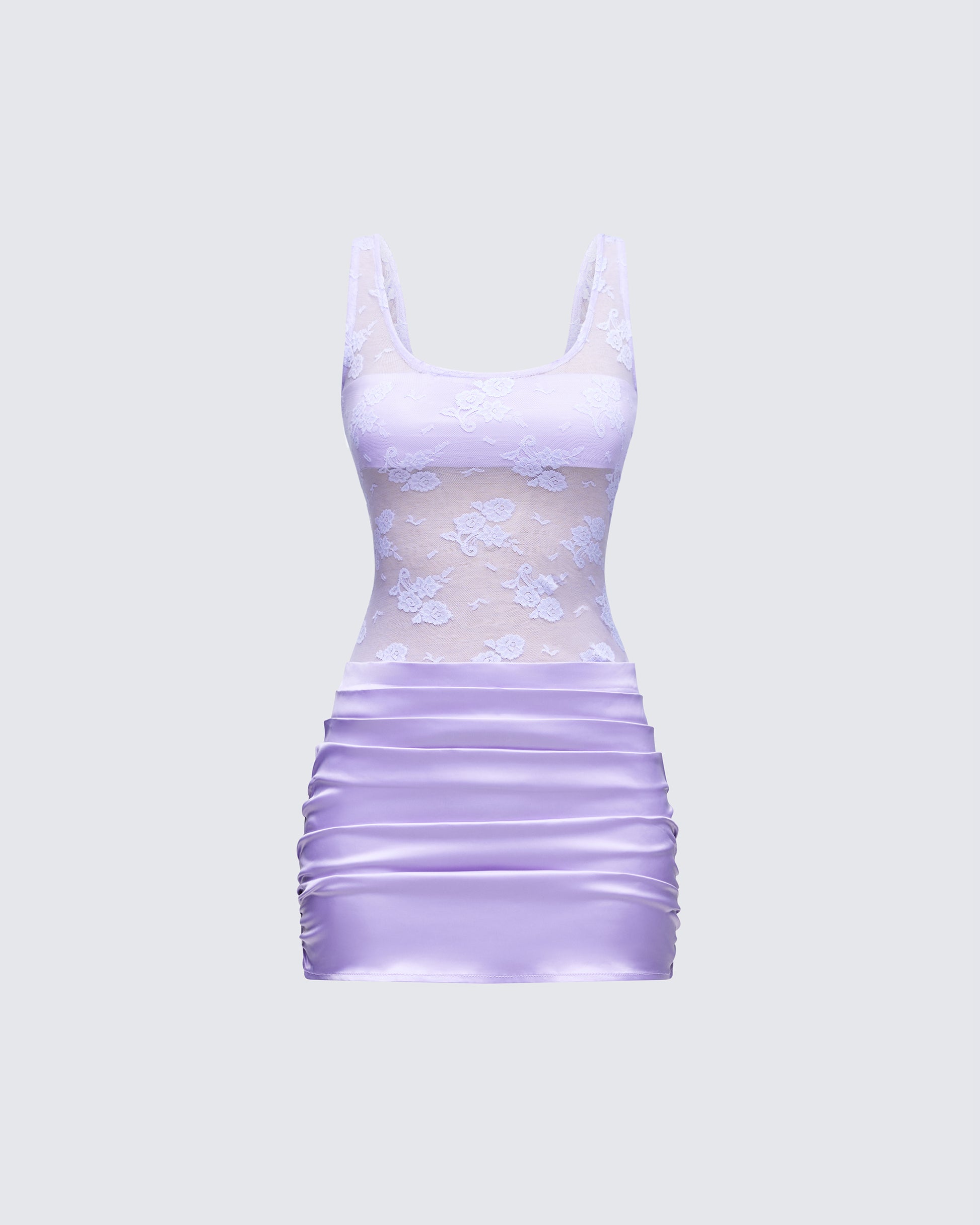 Blair Purple Lace Mix Mini Dress product front