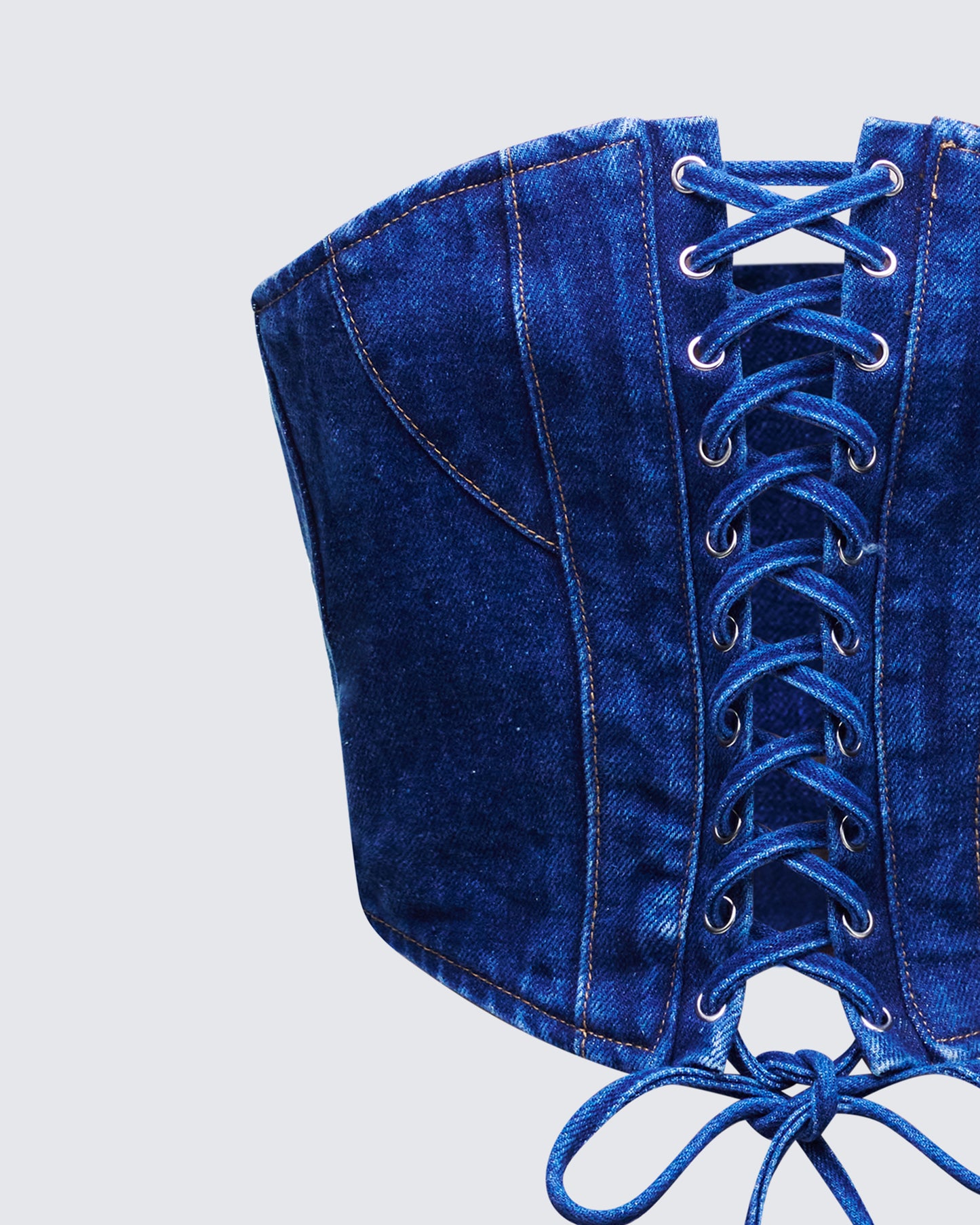 Electra Blue Denim Lace Up Corset