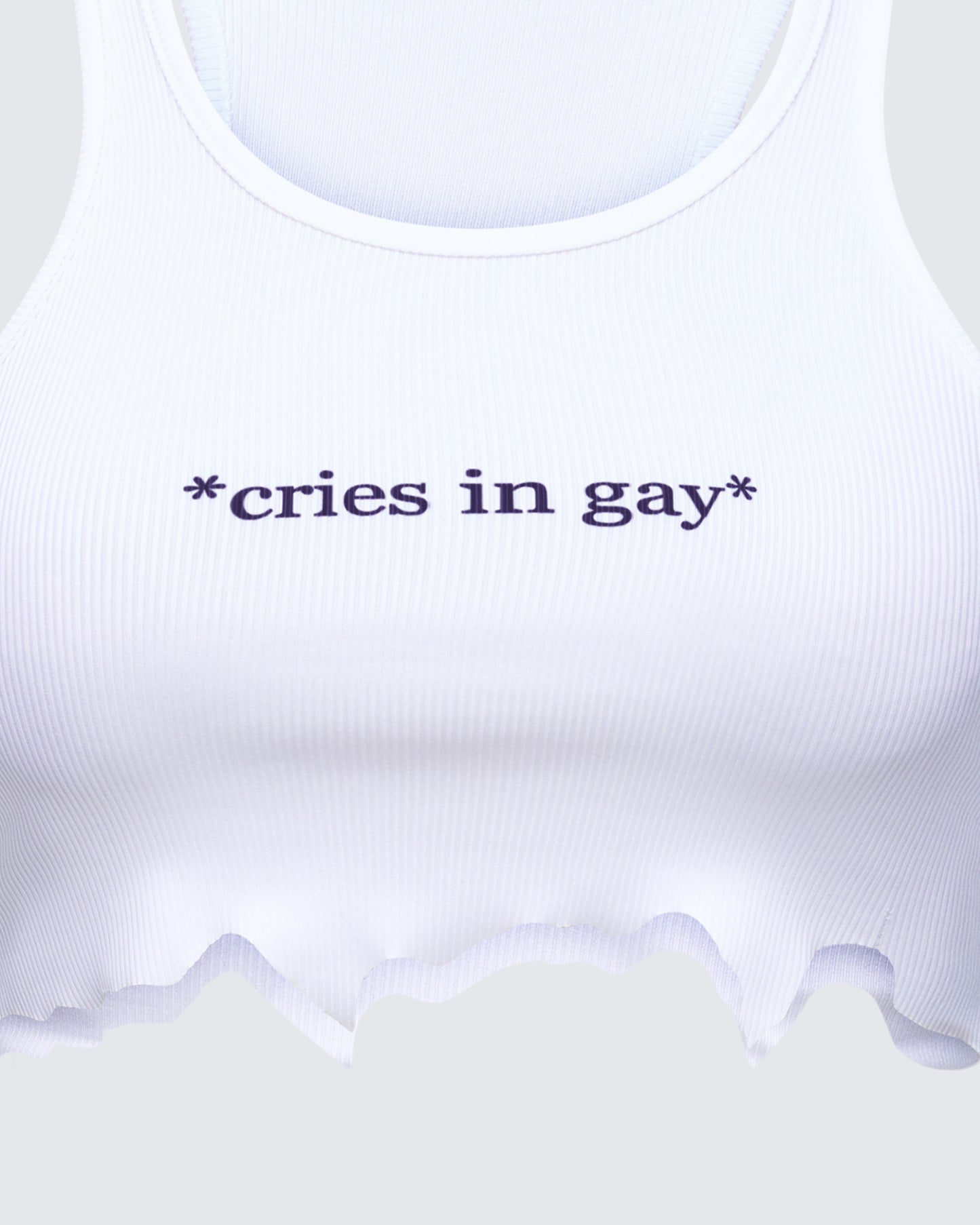 Emery White Graphic Cut Off Tank