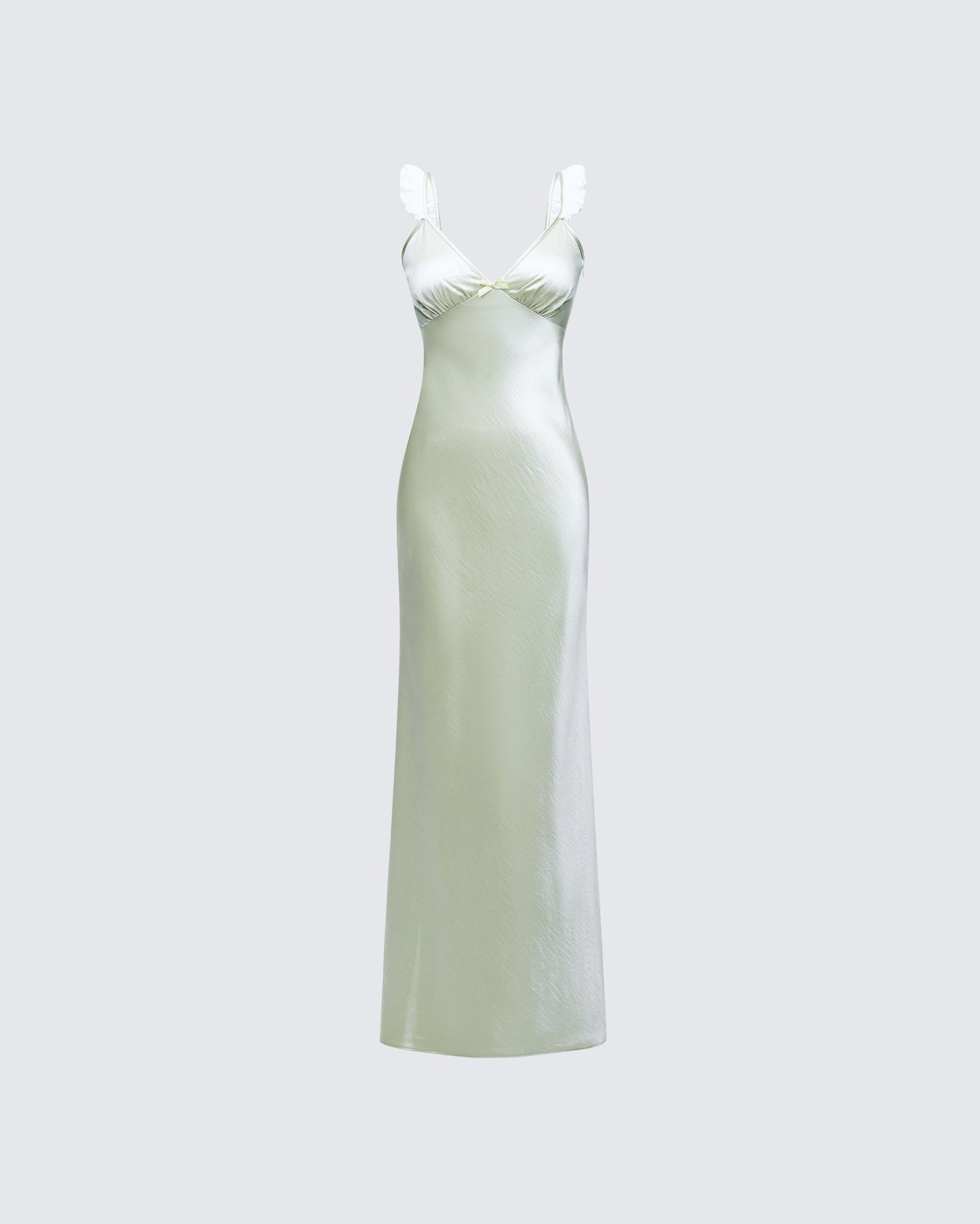 Halston Green Satin Maxi Dress product front