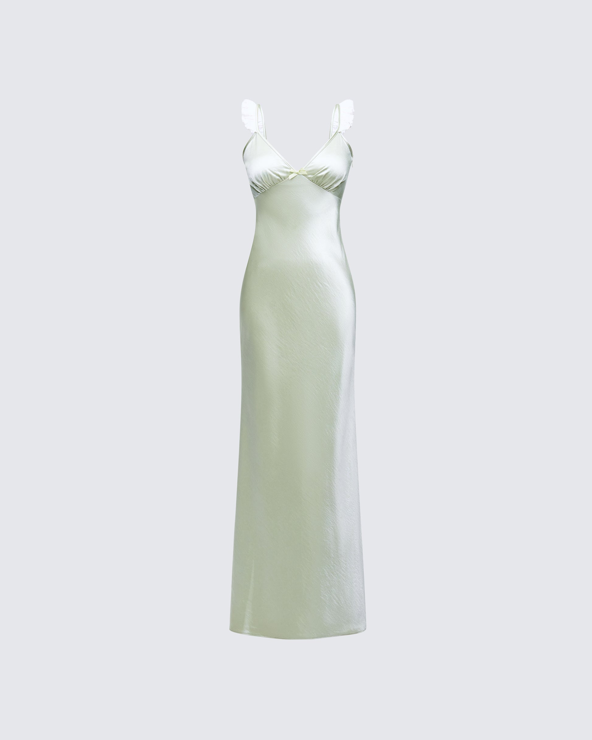 Halston Green Satin Maxi Dress product front
