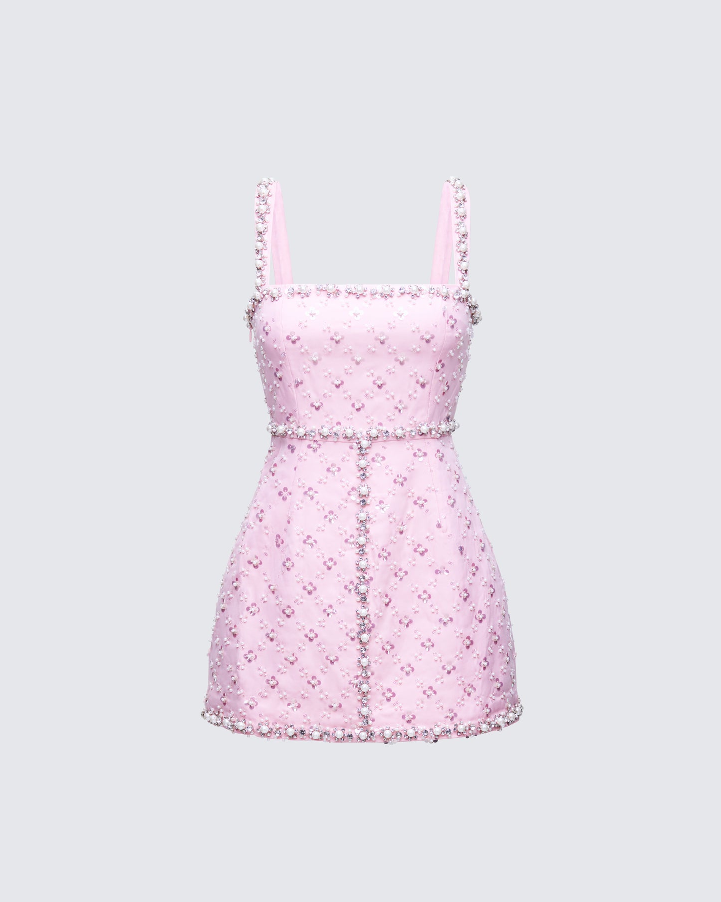 Lorelei Pink Hand Beaded Rhinestone Dress product front