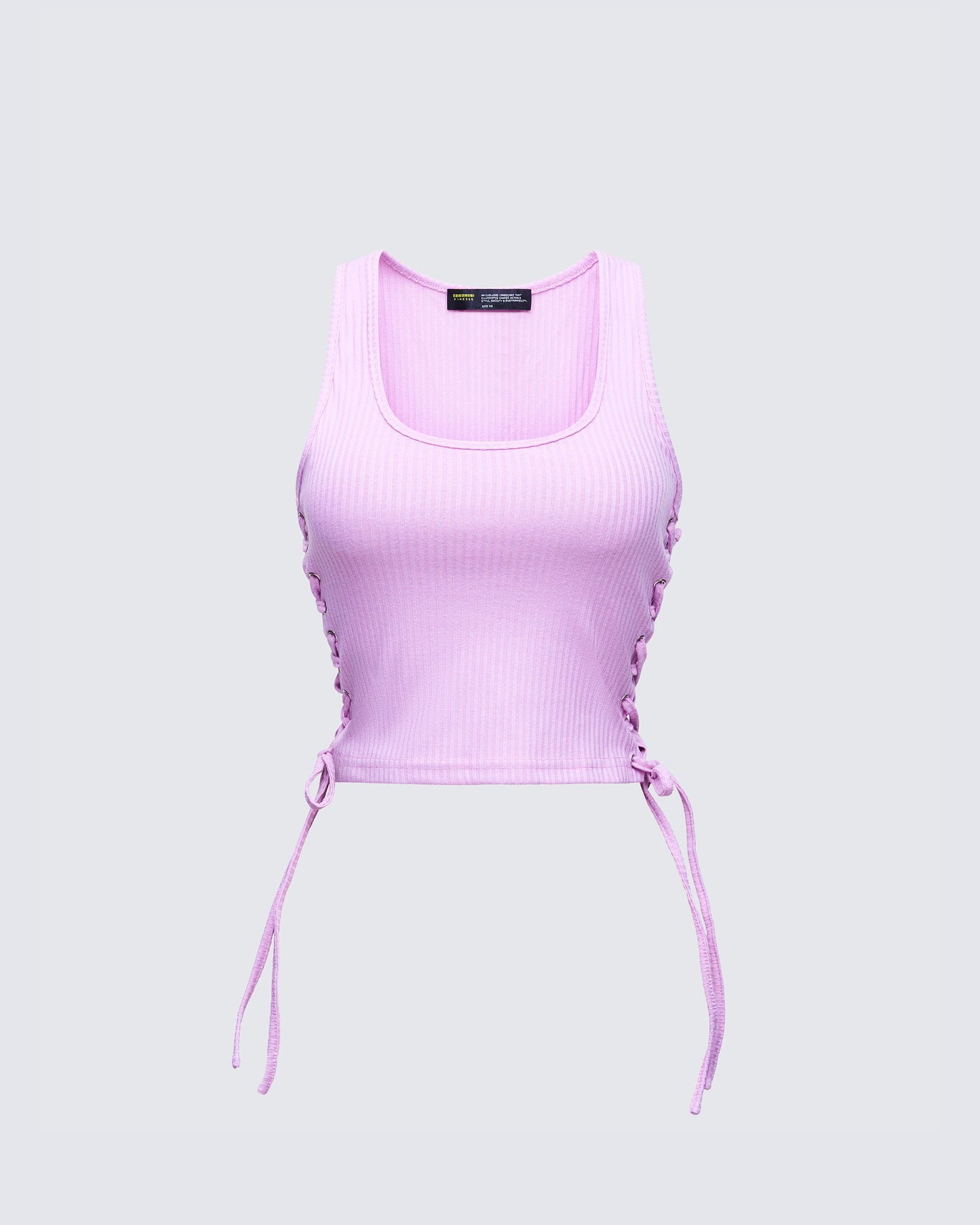 Nixie Pink Lace Up Tank product front
