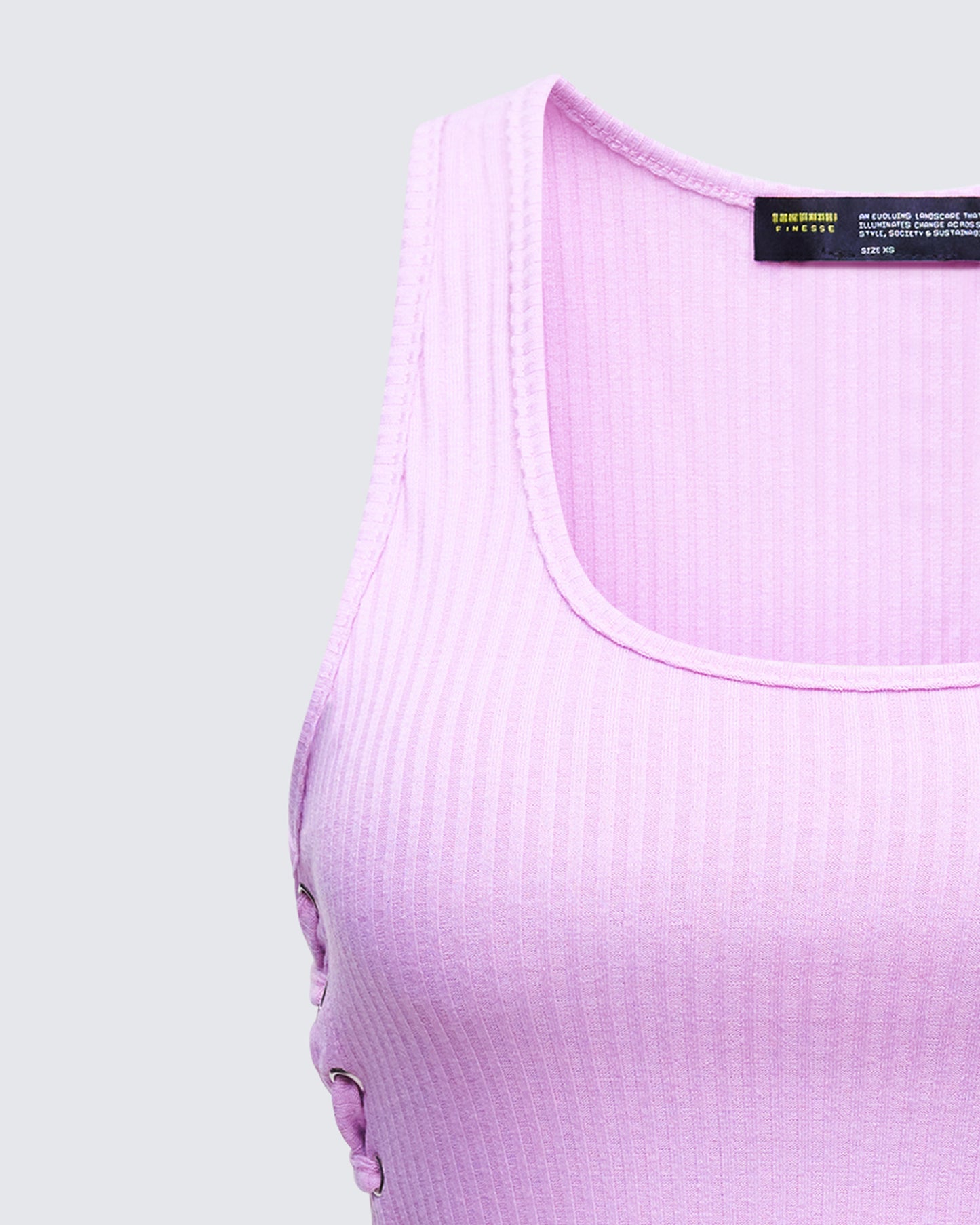 Nixie Pink Lace Up Tank