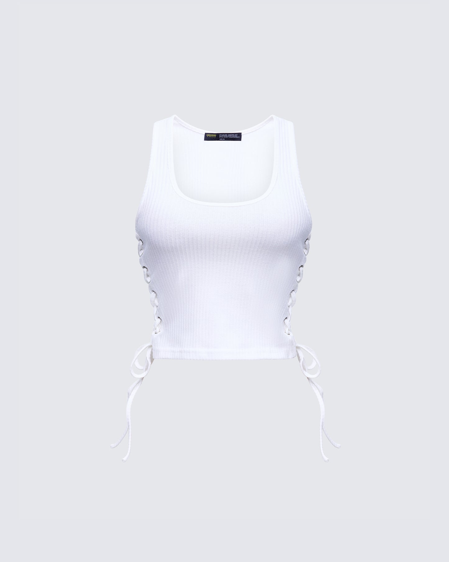 Nixie White Lace Up Tank product front