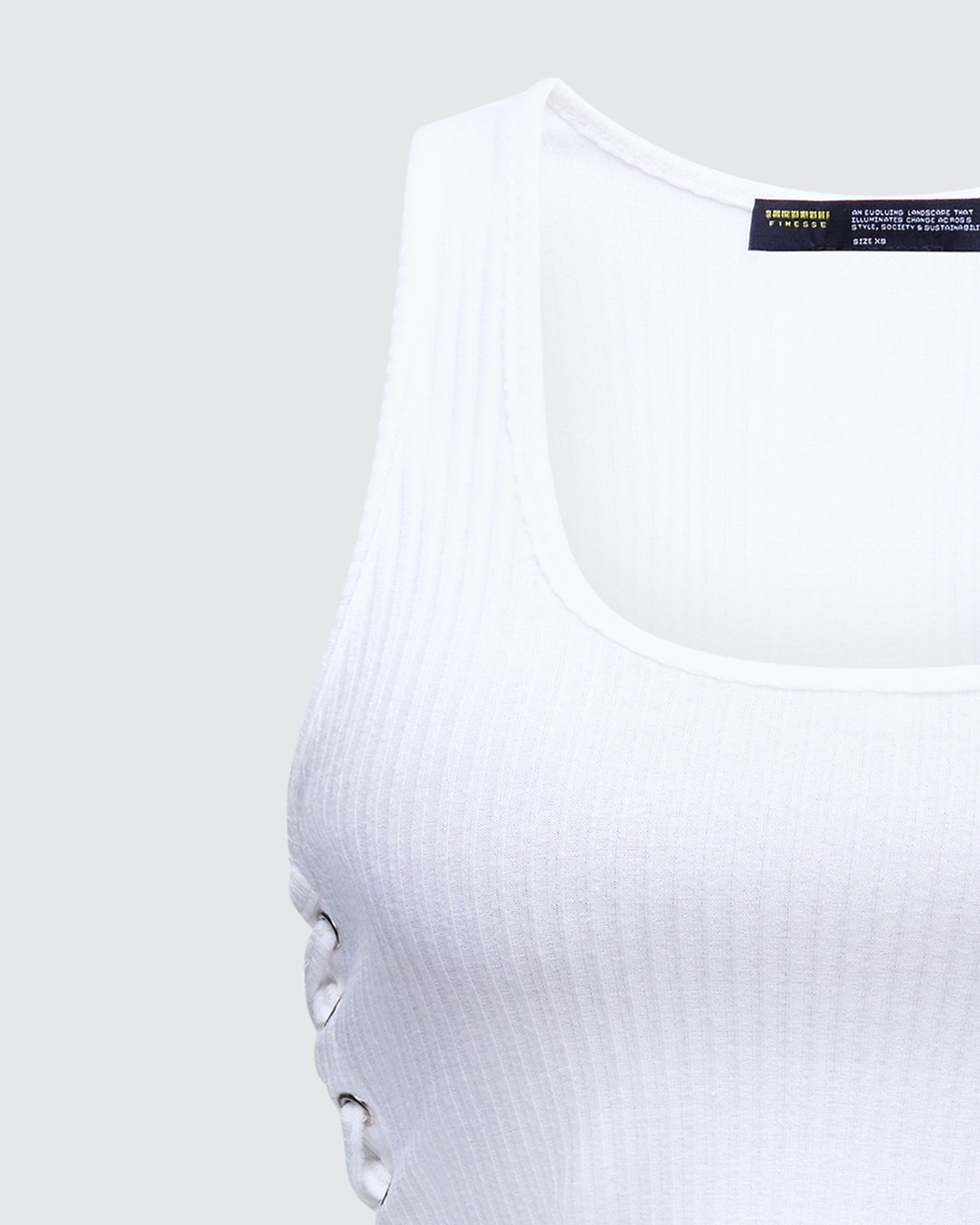Nixie White Lace Up Tank