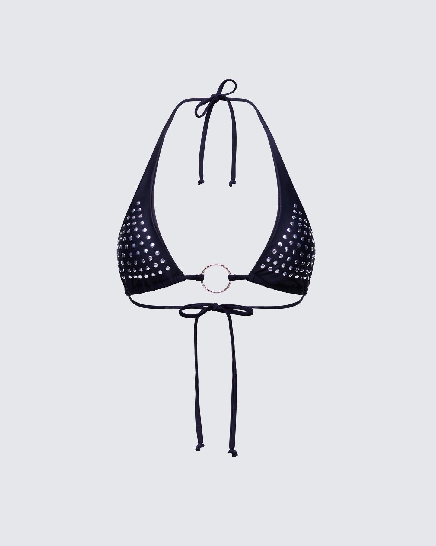 Quen Black Studded Bikini Top product front