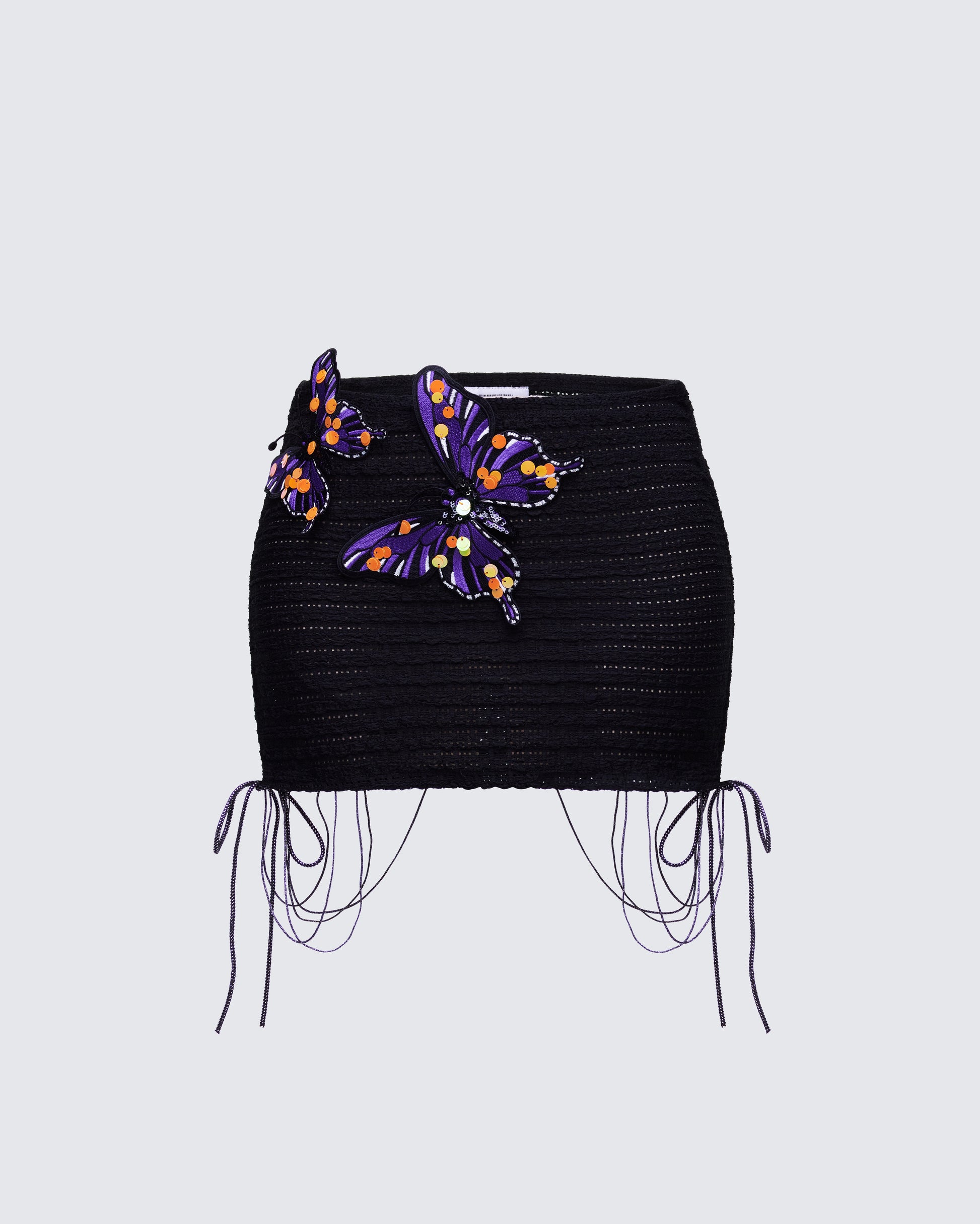 Saffy Multi Butterfly Applique Mini Skirt product front