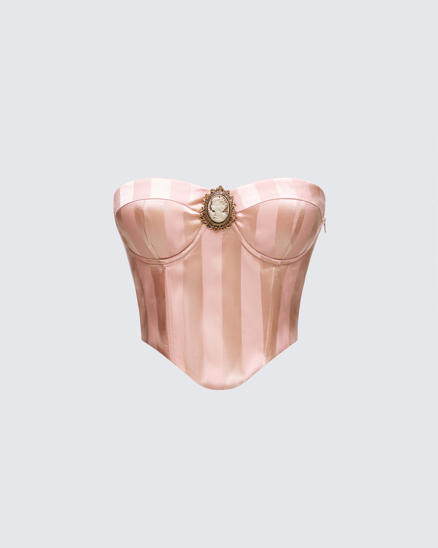 Salome Peach Stripe Corset Top product front